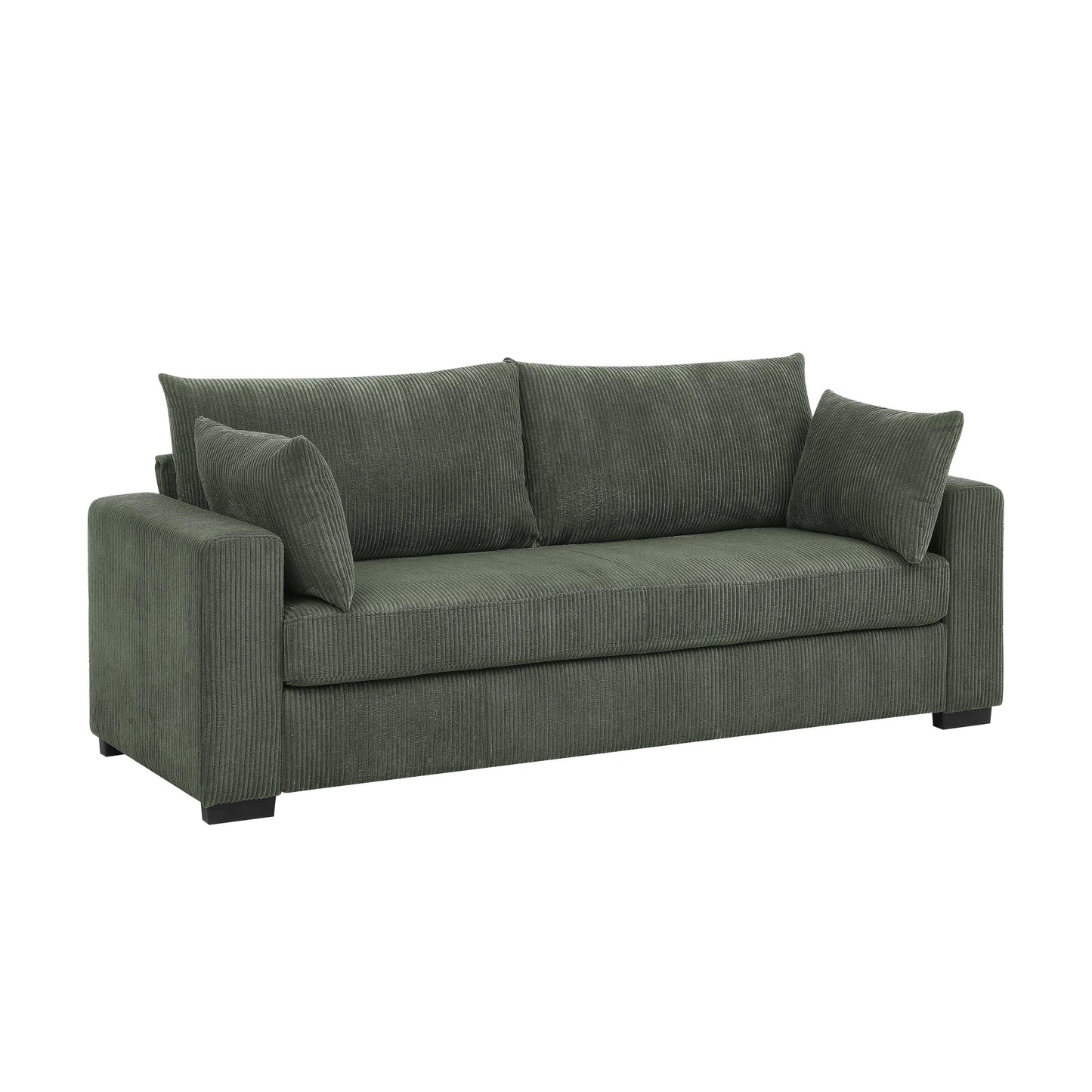 Canapé en velours côtelé de style côtier - 31 P x 79 L x 34 H