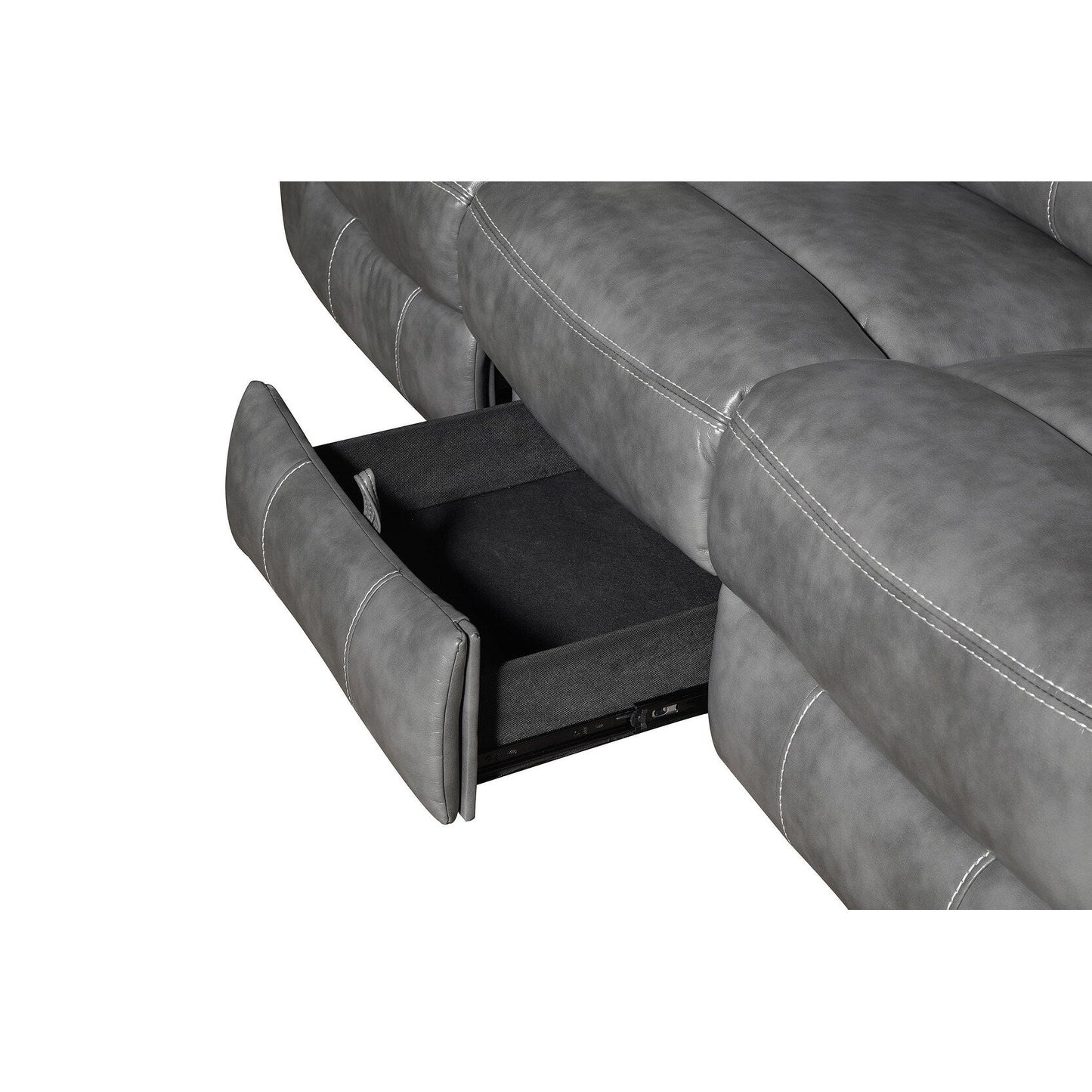 Canapé Conrad rembourré avec accoudoirs inclinables, gris
