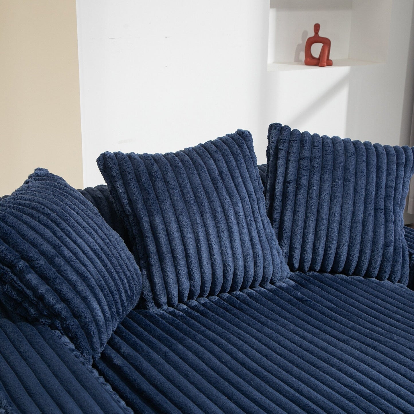Canapé-lit en velours côtelé avec rembourrage en éponge hautement élastique, sans installation pour le salon