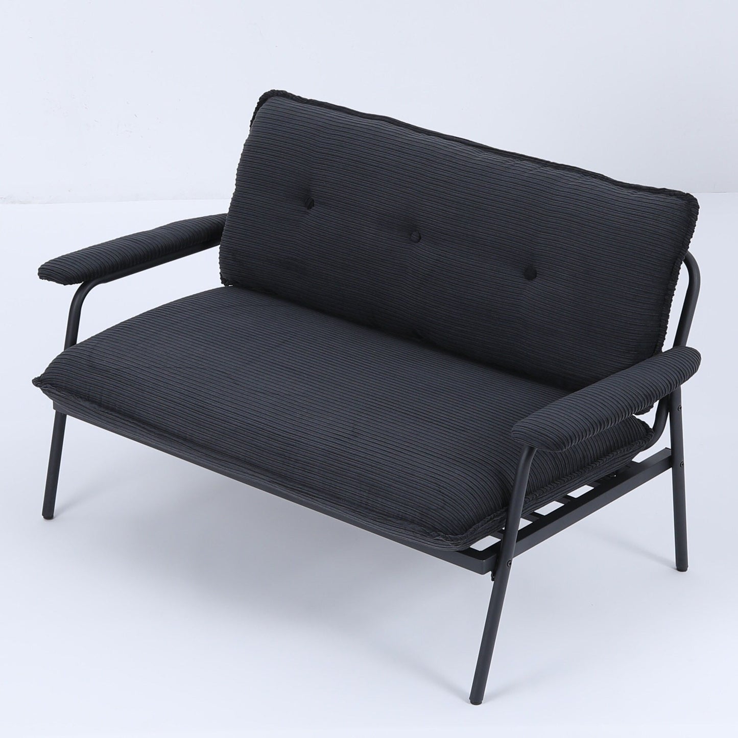 Canapé contemporain 2 places 53 pouces, design compact, cadre en métal, mélange de polyester pour appartements