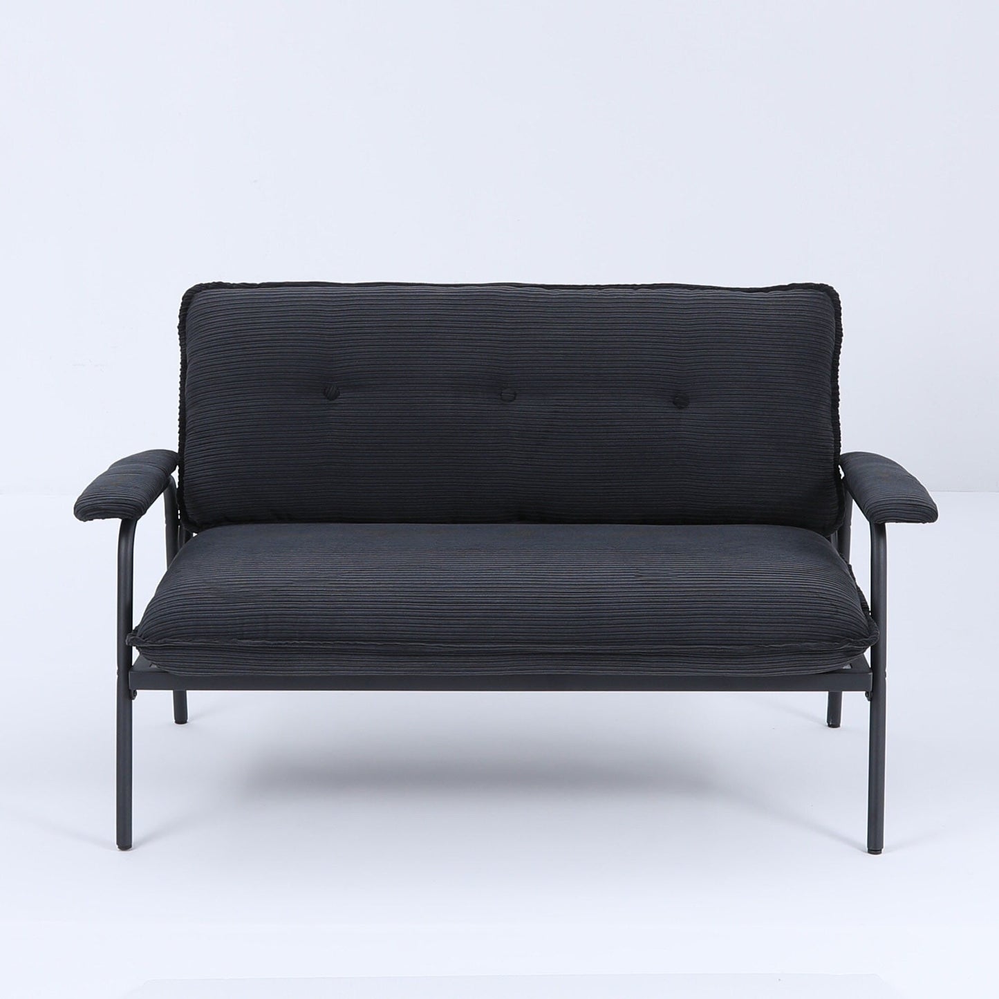 Canapé contemporain 2 places 53 pouces, design compact, cadre en métal, mélange de polyester pour appartements