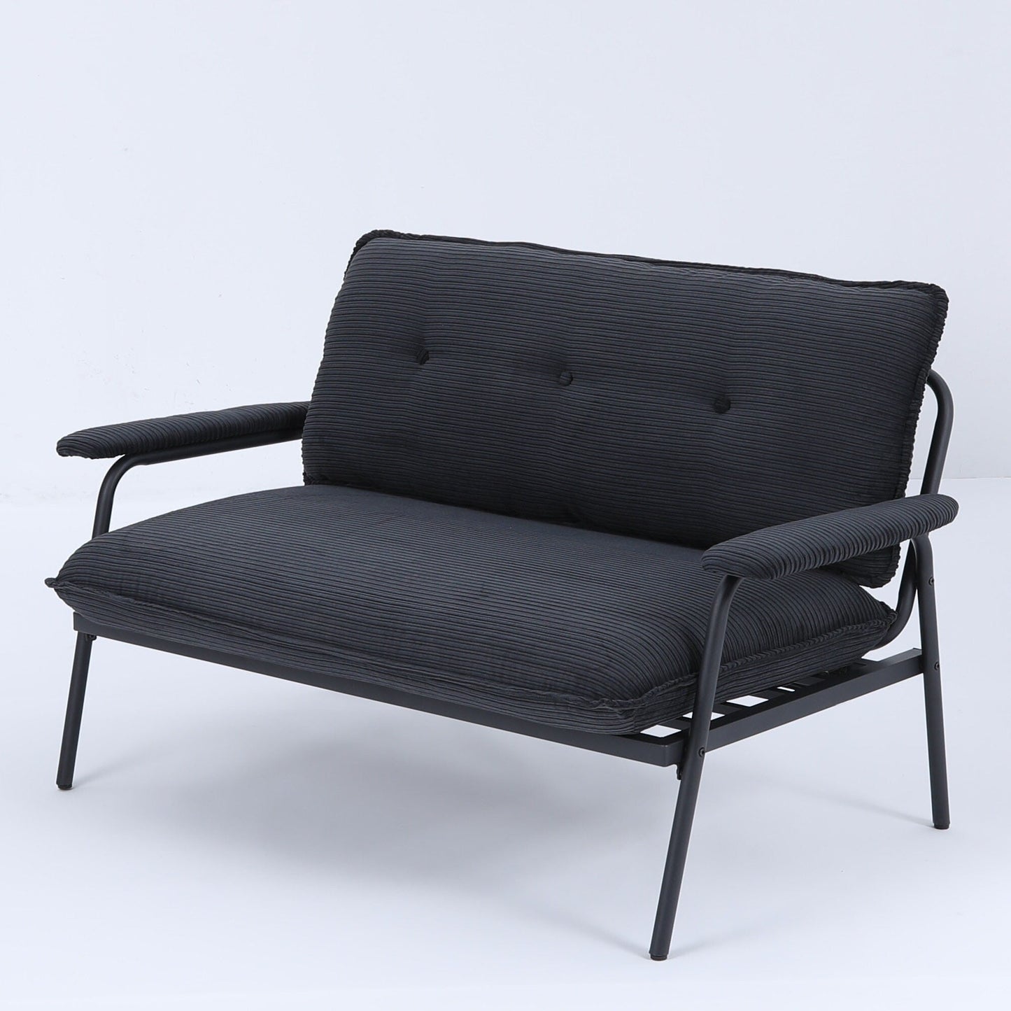 Canapé contemporain 2 places 53 pouces, design compact, cadre en métal, mélange de polyester pour appartements