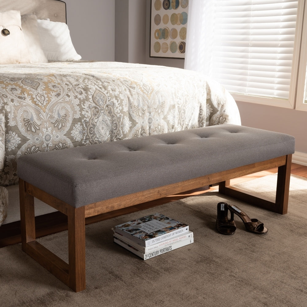 Banc contemporain rembourré en tissu par Baxton Studio