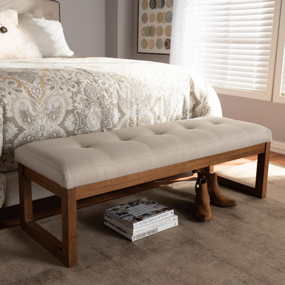 Banc contemporain rembourré en tissu par Baxton Studio