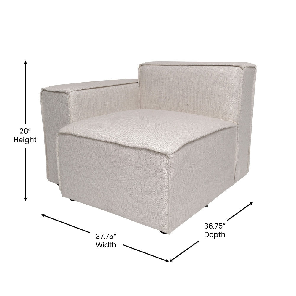 Canapé sectionnel modulaire contemporain avec accoudoirs côté gauche