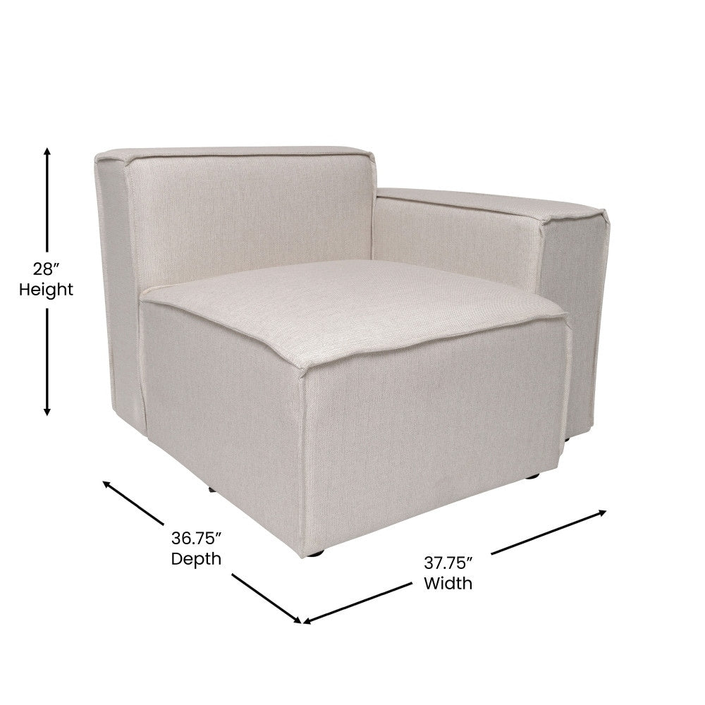 Canapé sectionnel modulaire contemporain avec accoudoirs côté droit