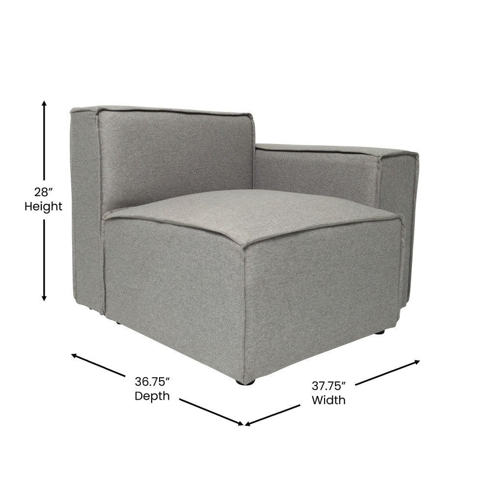 Canapé sectionnel modulaire contemporain avec accoudoirs côté droit