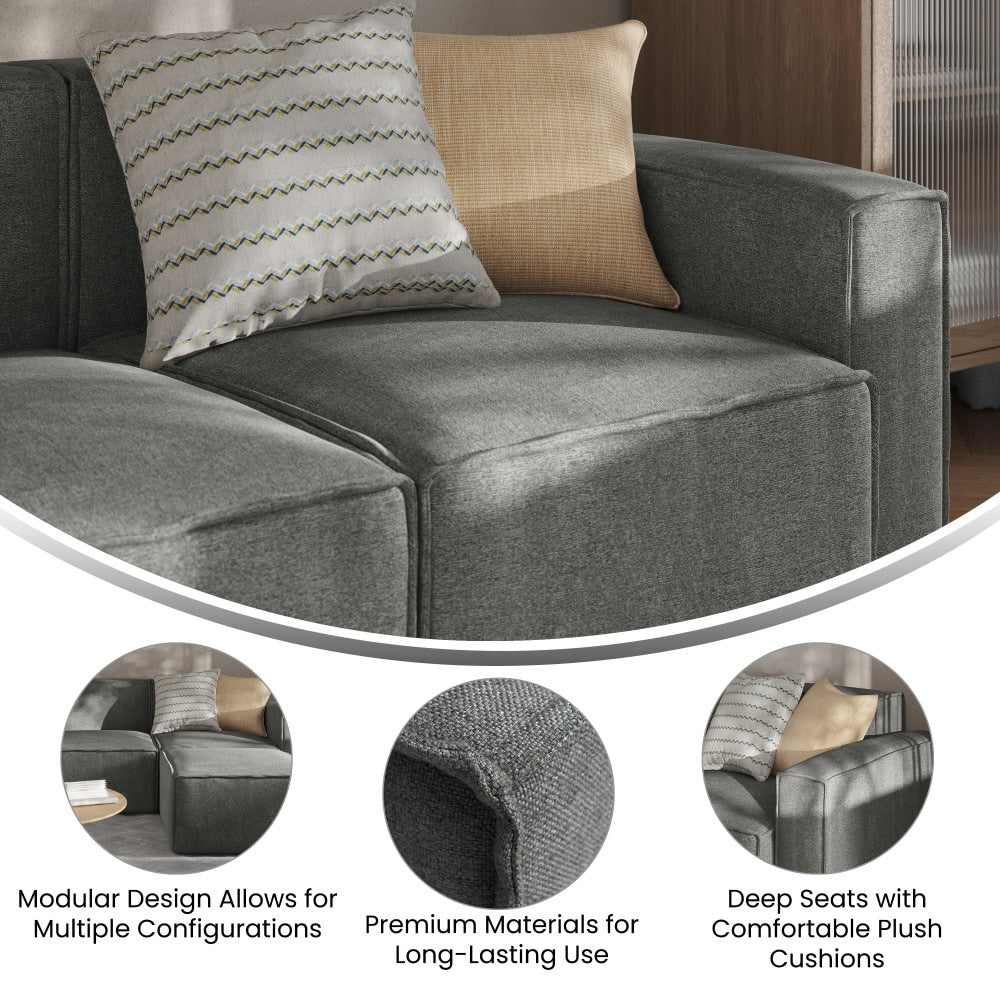 Canapé sectionnel modulaire contemporain avec accoudoirs côté droit