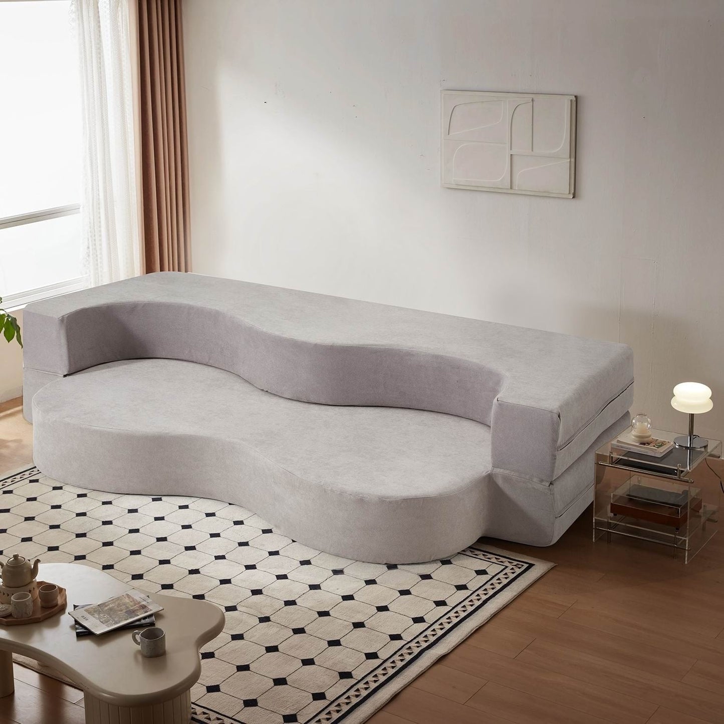 Canapé-lit convertible pliable en mousse haute densité pour salon, chambre d'amis et chambre à coucher
