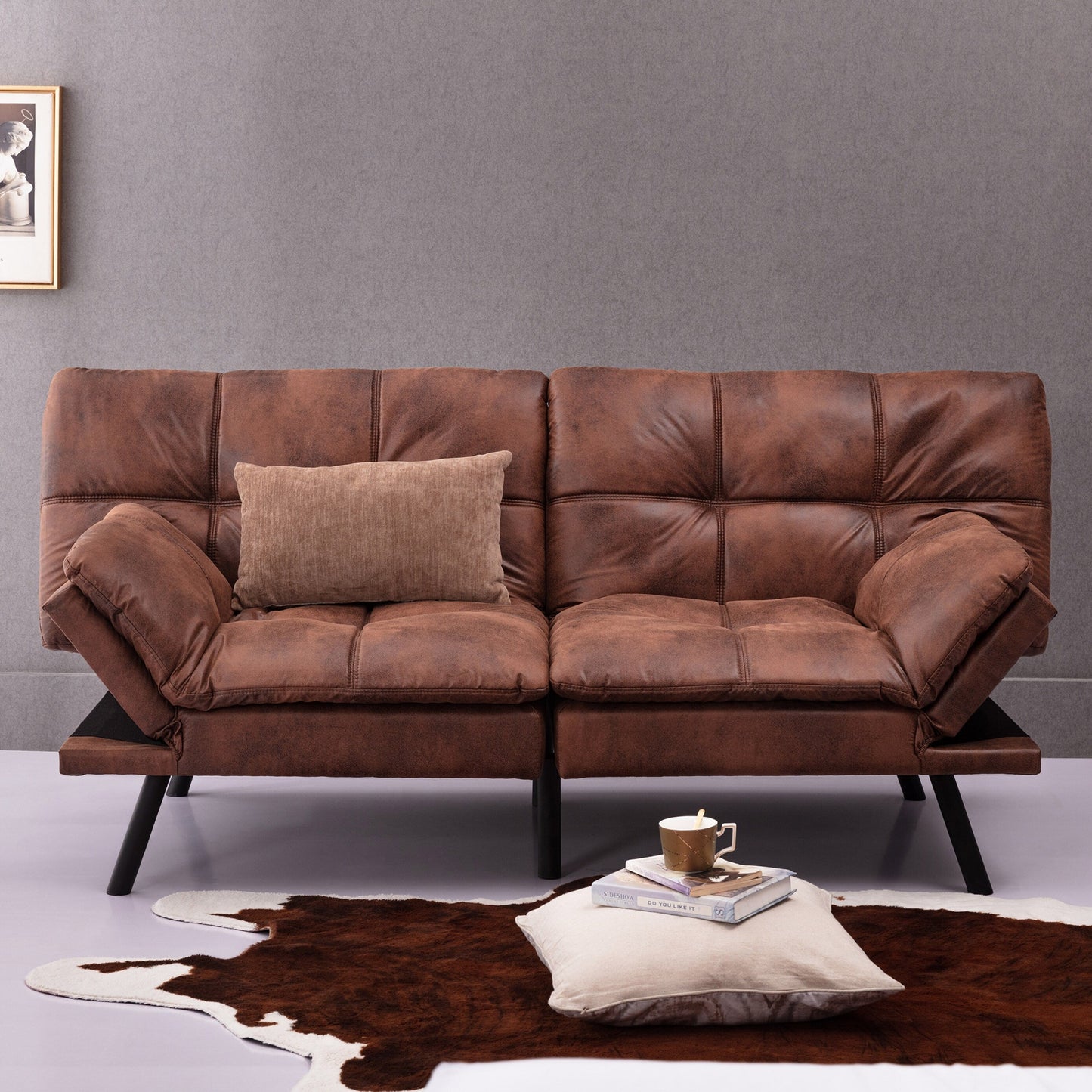 Canapé-lit futon convertible, canapé-lit pliant moderne
