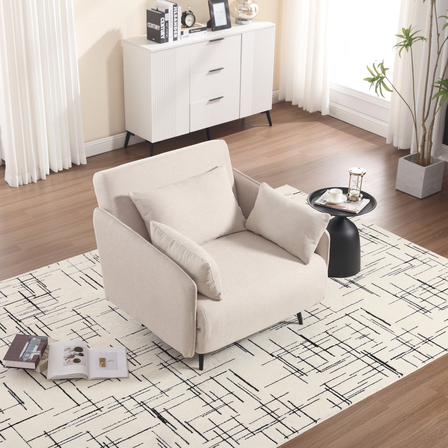 Canapé multifonctionnel réglable Coolmore, fauteuil convertible et lit d'appoint