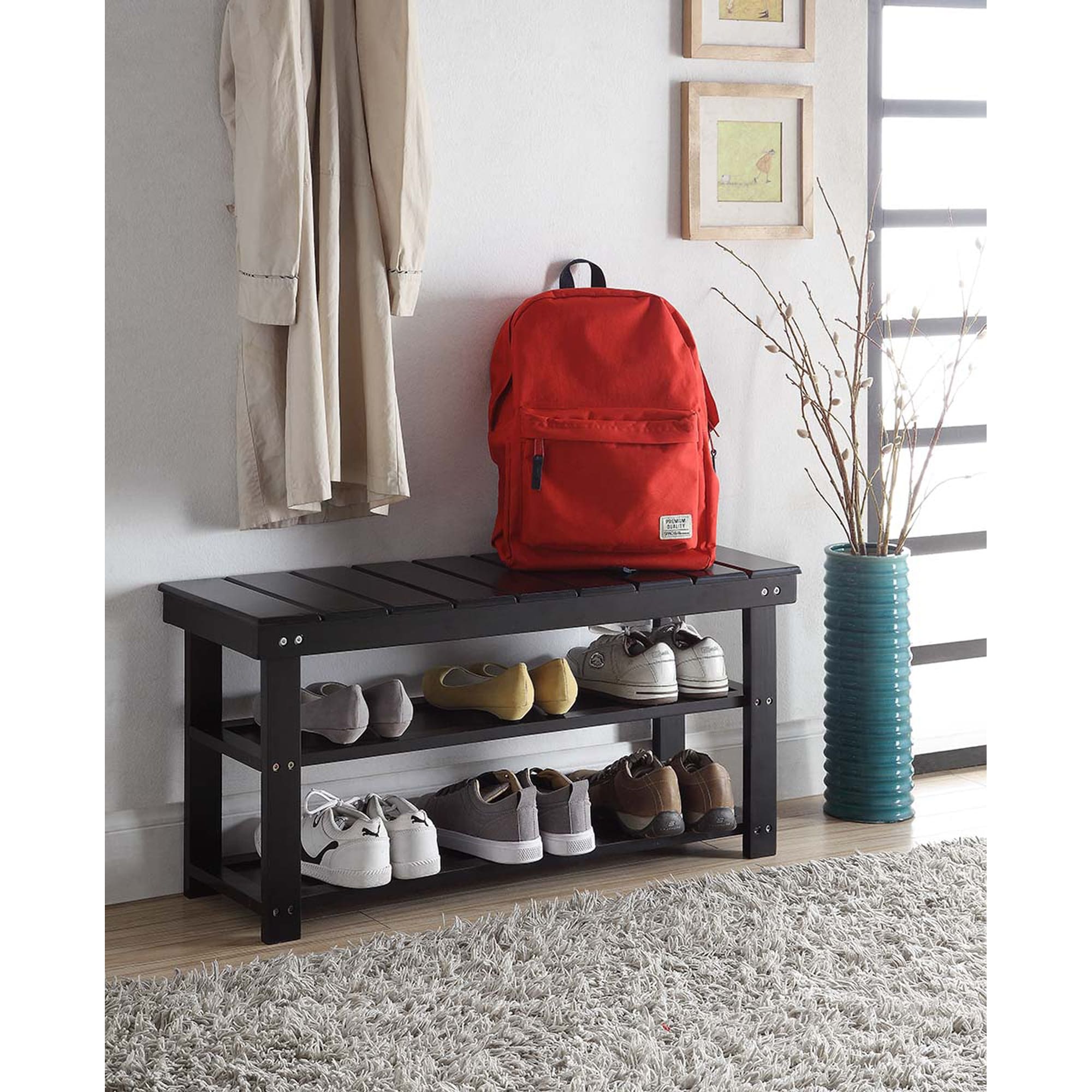 Banc de vestiaire utilitaire Oxford avec étagères Convenience Concepts