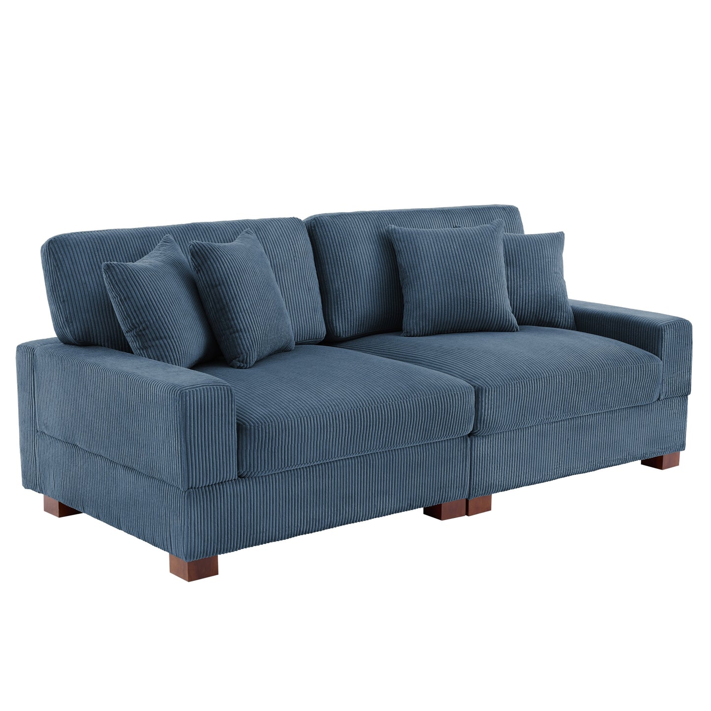 Canapé modulable sectionnel en velours côtelé avec oreillers