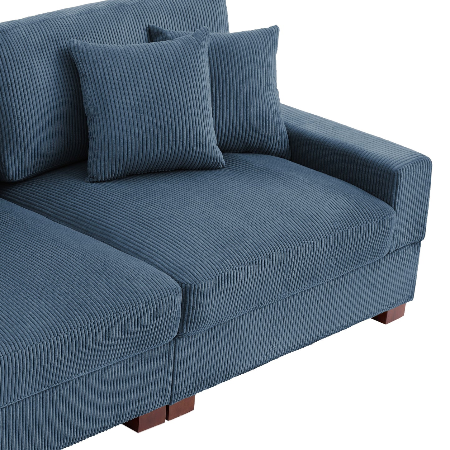 Canapé modulable sectionnel en velours côtelé avec oreillers