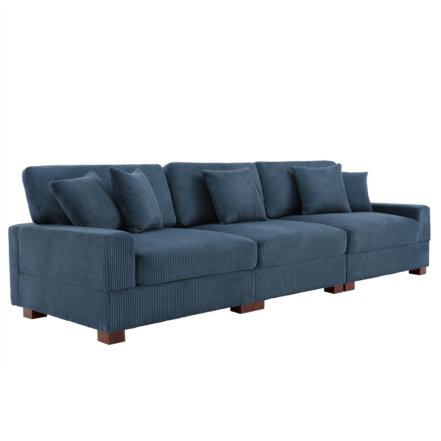 Canapé modulable sectionnel en velours côtelé avec oreillers