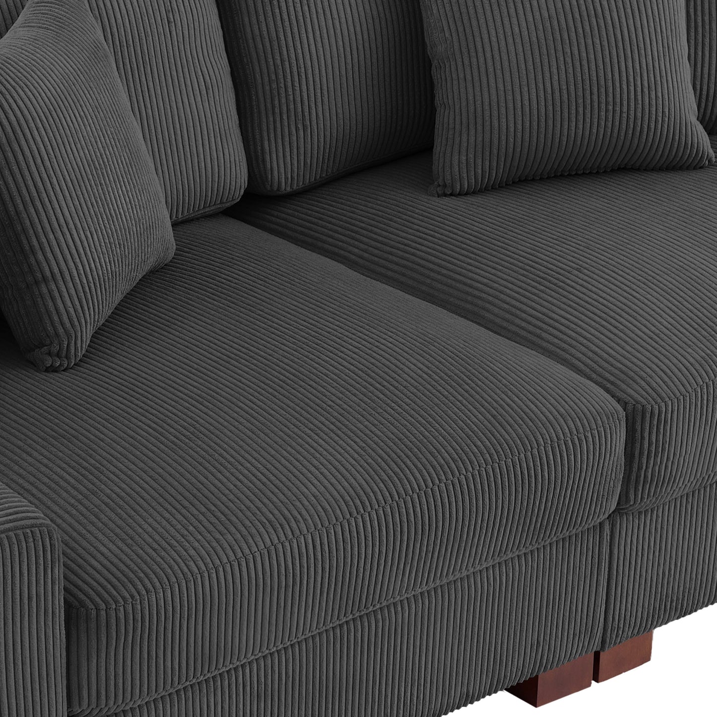 Canapé modulable sectionnel en velours côtelé avec oreillers