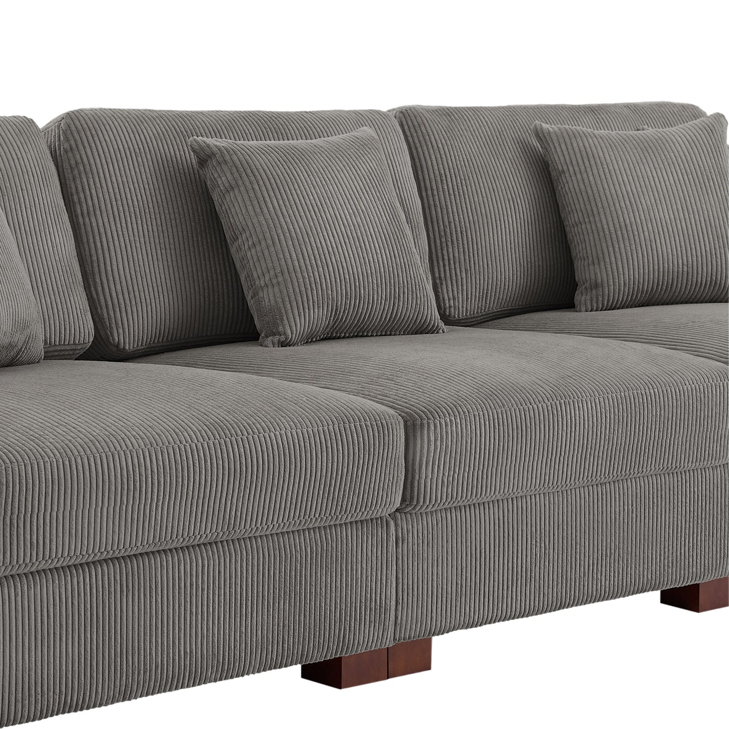 Canapé modulable sectionnel en velours côtelé avec oreillers