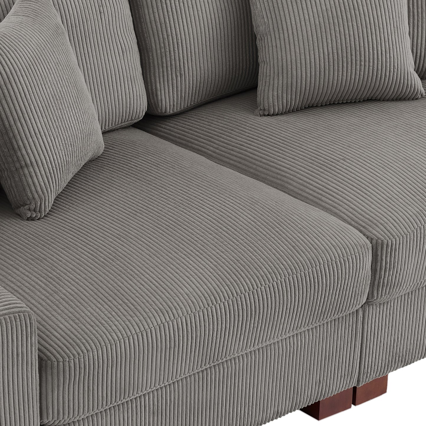 Canapé modulable sectionnel en velours côtelé avec oreillers