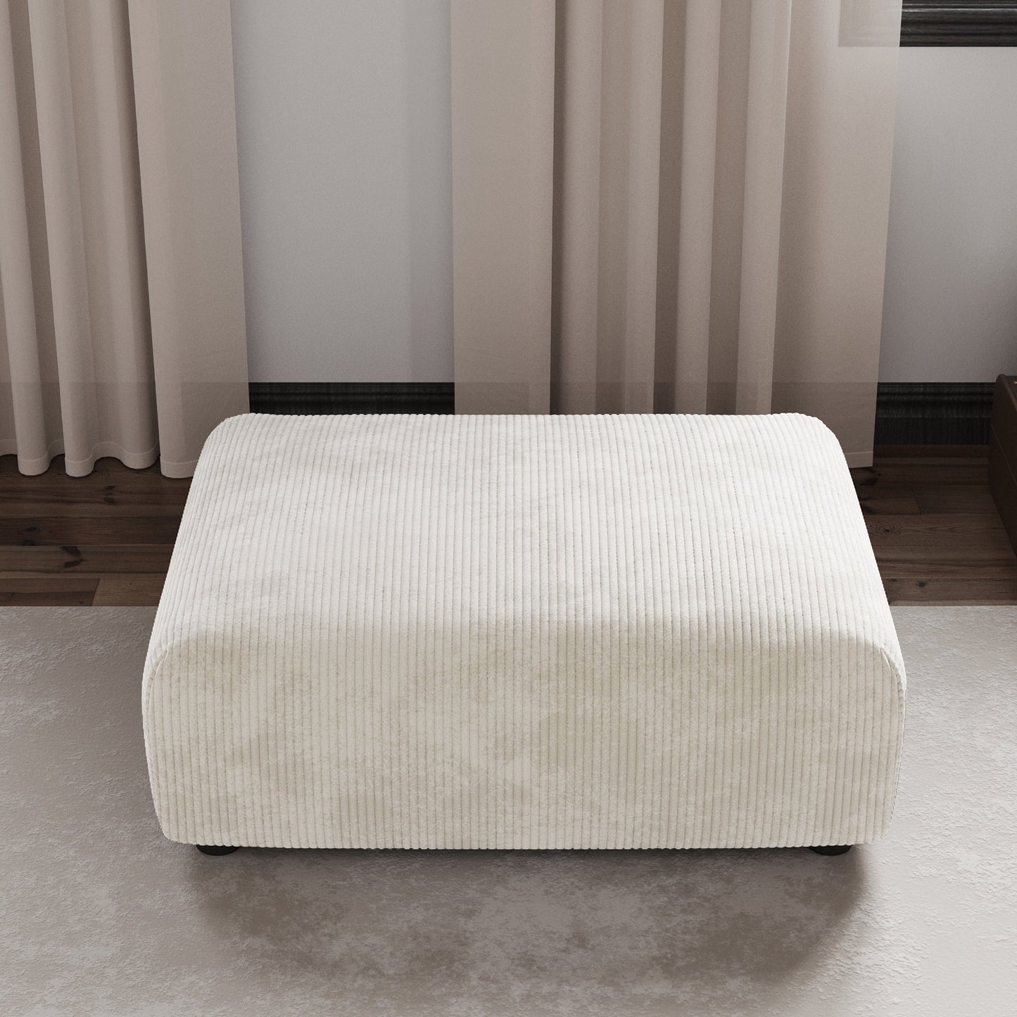 Canapé-lit ottoman en velours côtelé