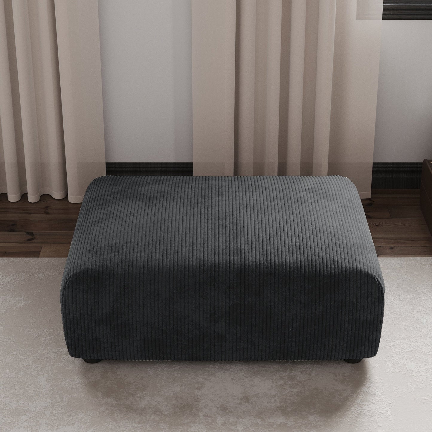 Canapé-lit ottoman en velours côtelé