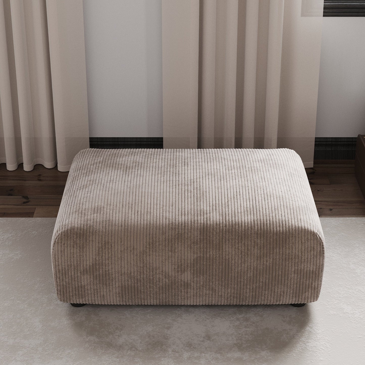 Canapé-lit ottoman en velours côtelé