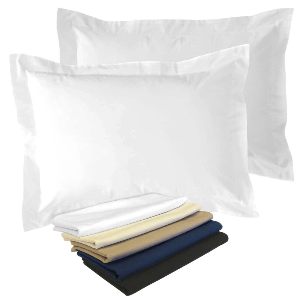Taies d'oreiller décoratives sur mesure en popeline de coton mélangé (lot de 2)
