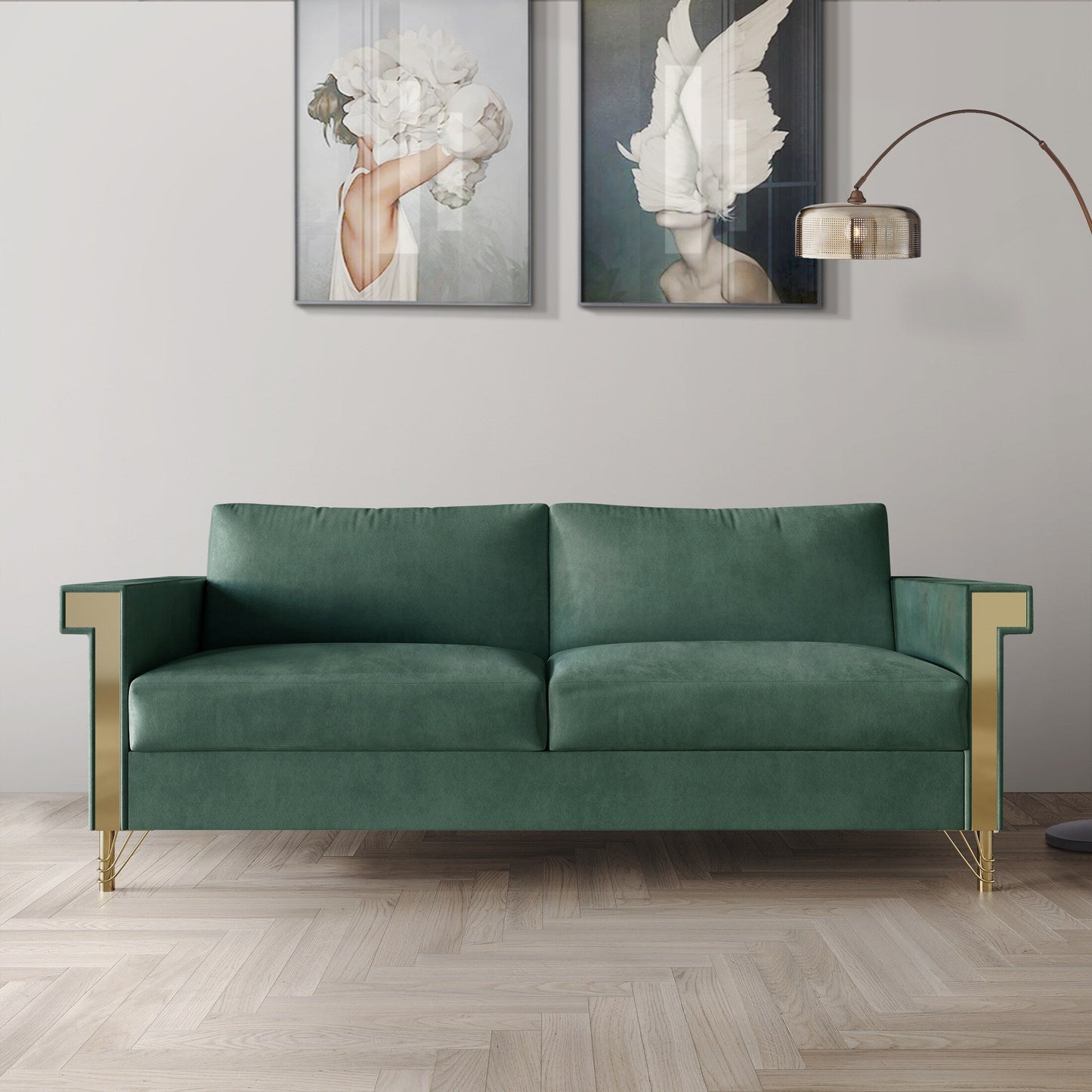 Canapé luxueux rembourré en velours CraftPorch