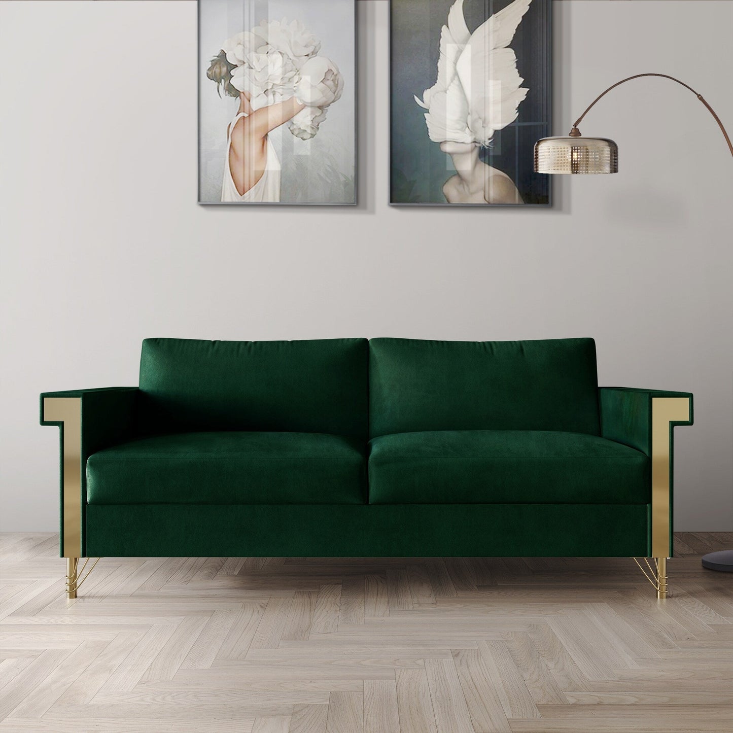 Canapé luxueux rembourré en velours CraftPorch