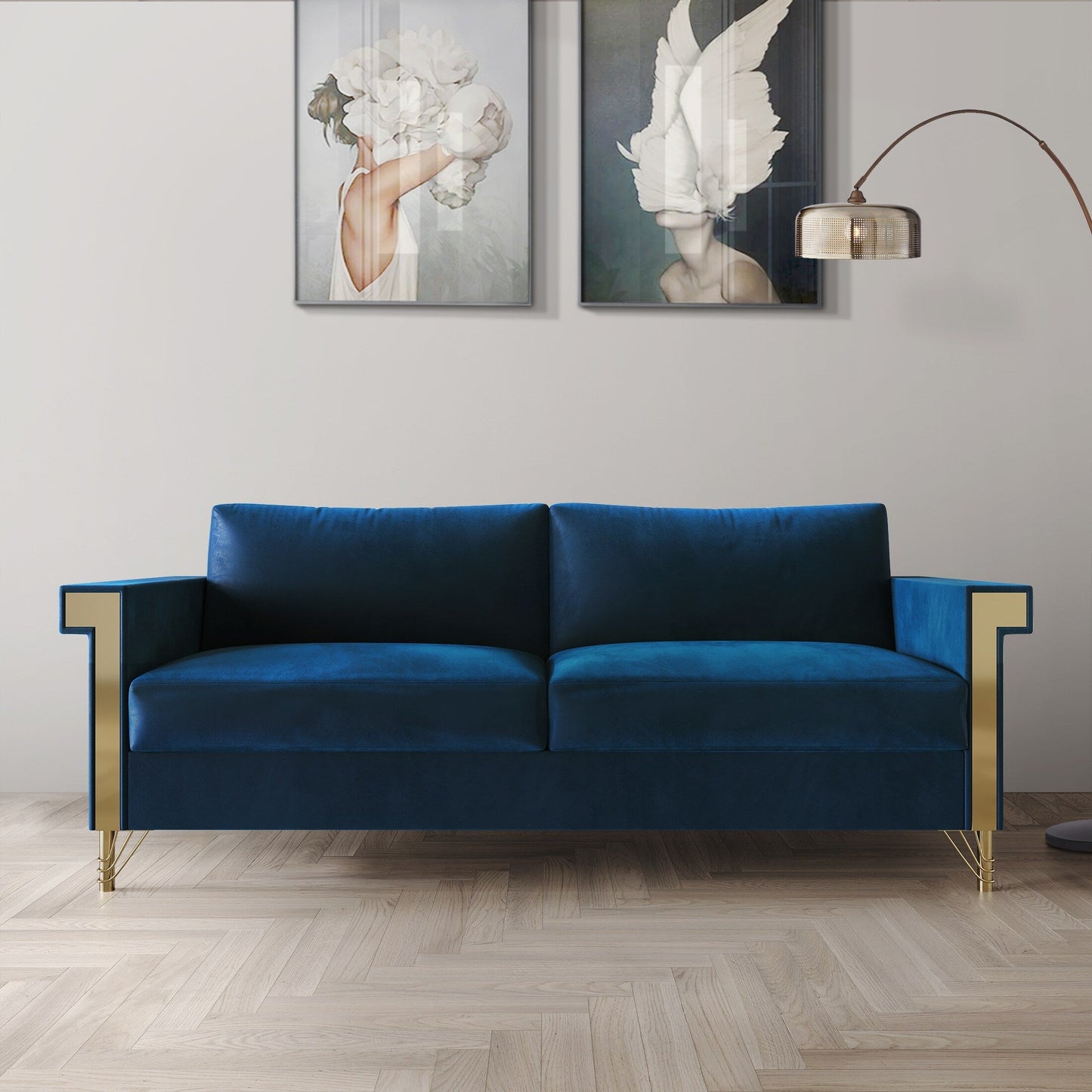 Canapé luxueux rembourré en velours CraftPorch