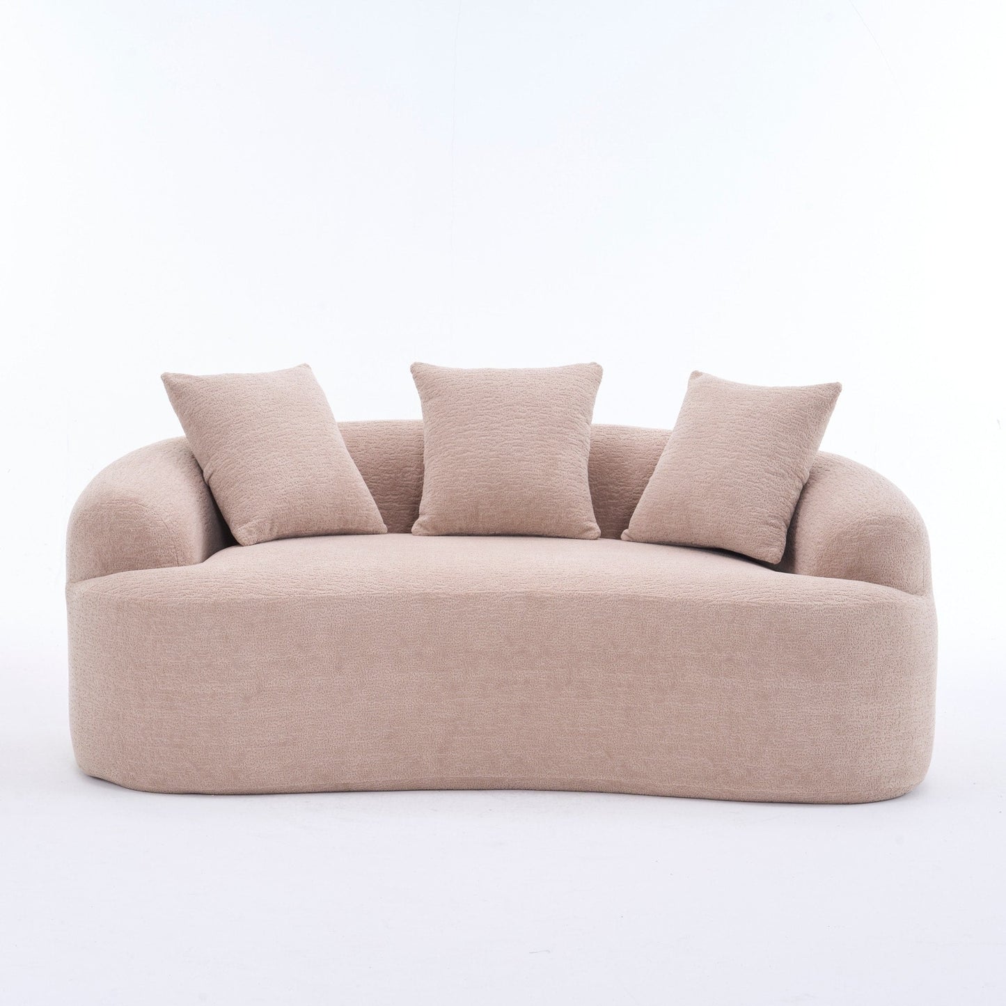 Canapé causeuse incurvé en éponge de compression 30D, tissu chenille, sans assemblage