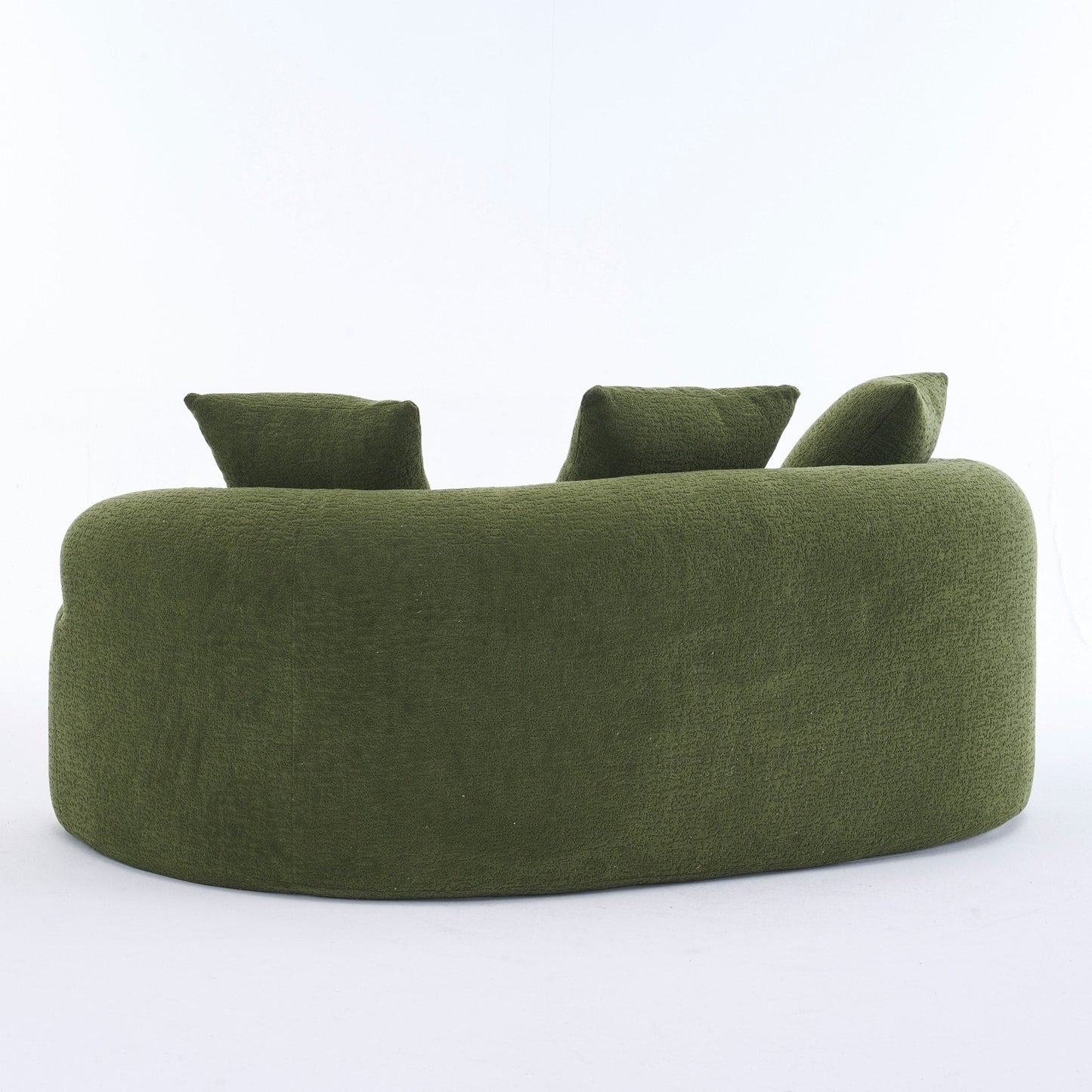 Canapé causeuse incurvé en éponge de compression 30D, tissu chenille, sans assemblage