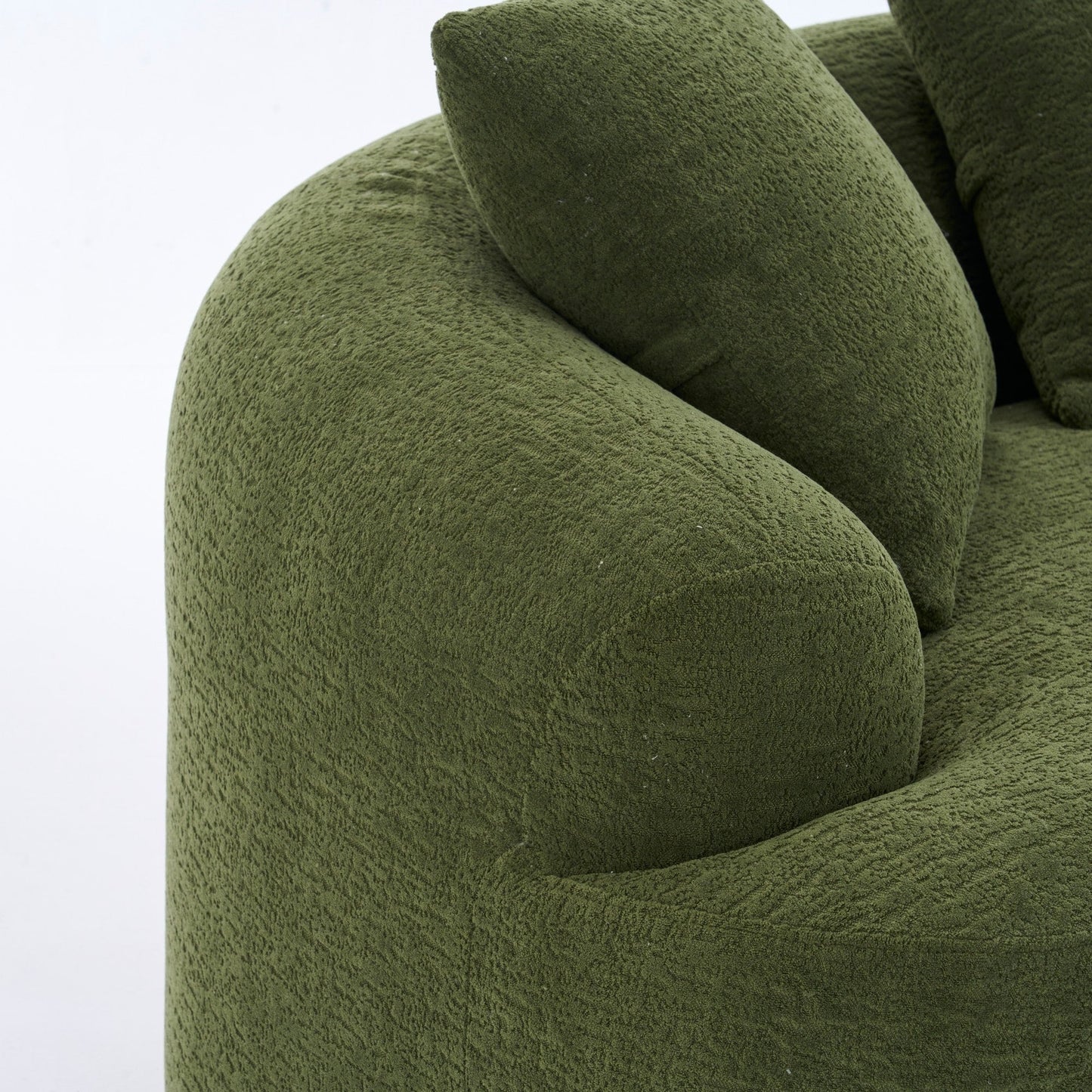 Canapé causeuse incurvé en éponge de compression 30D, tissu chenille, sans assemblage