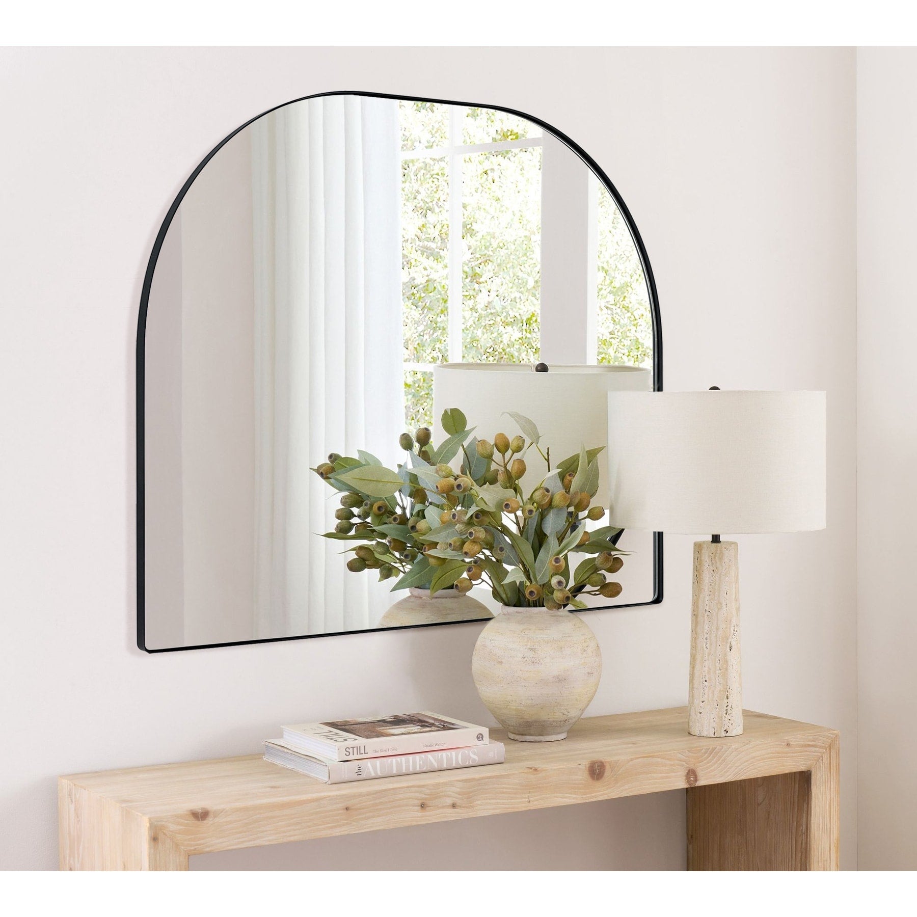 Grand miroir arqué TEHOME Dezerae pour manteau de cheminée, 40'' L x 32'' H