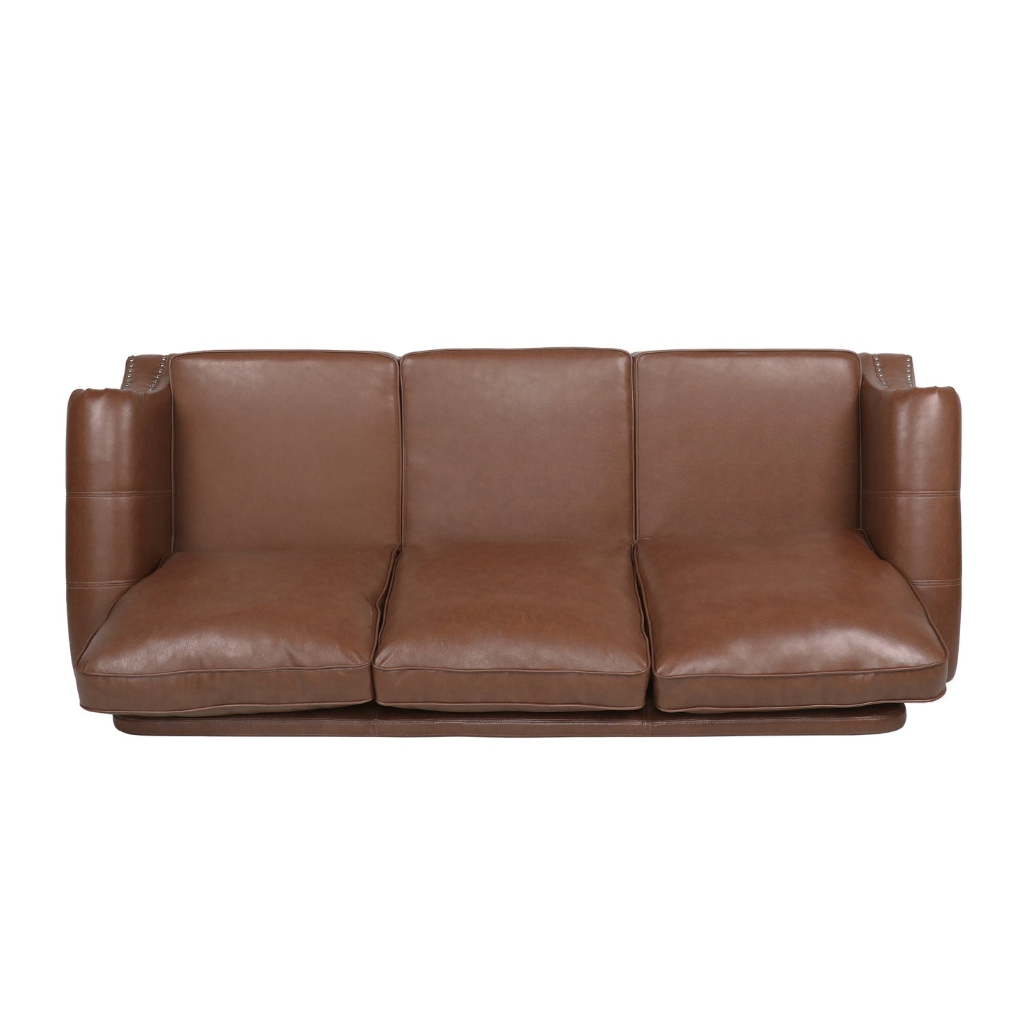 Canapé 3 places Dowd en similicuir avec bordure cloutée par Christopher Knight Home