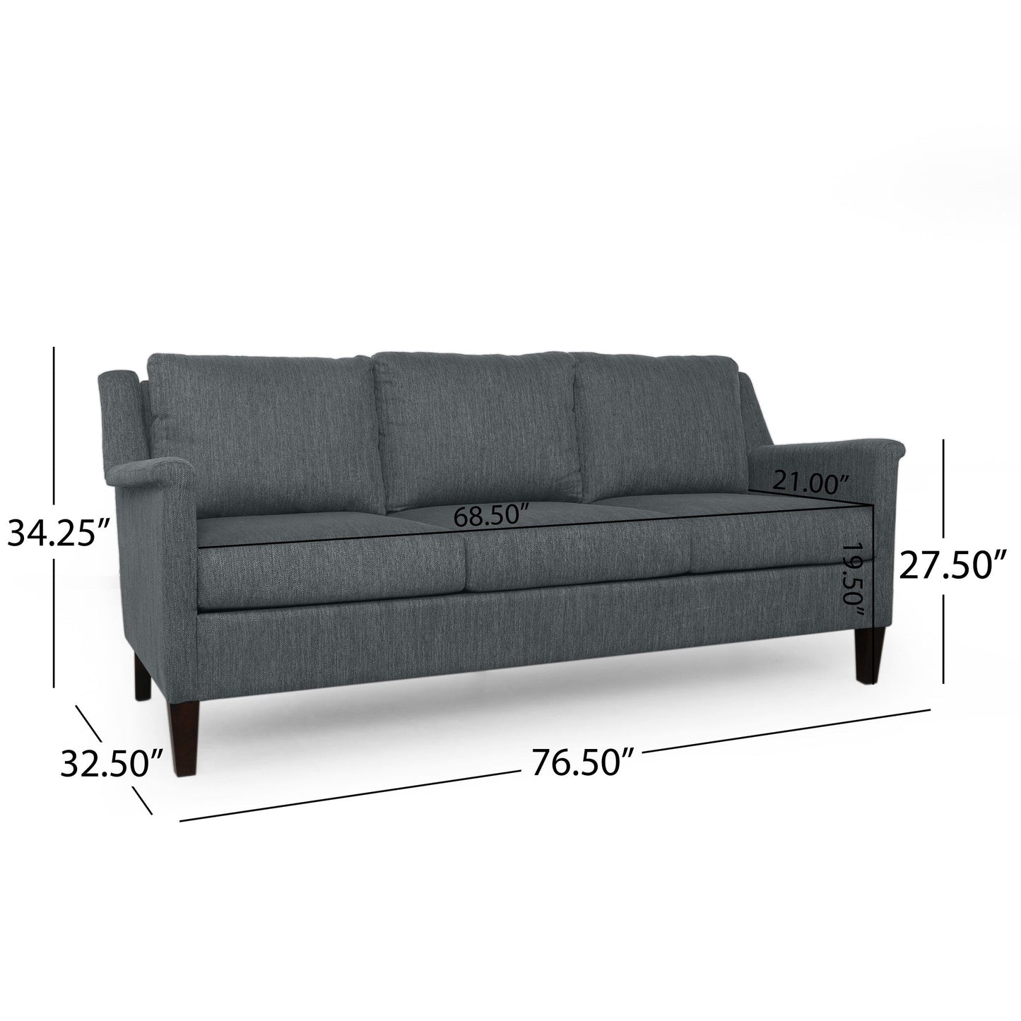 Canapé 3 places en tissu moderne Dupont par Christopher Knight Home