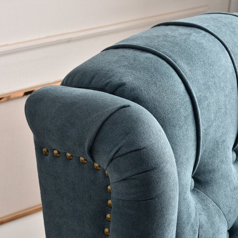 Fauteuil inclinable avec dossier capitonné et pieds en bois