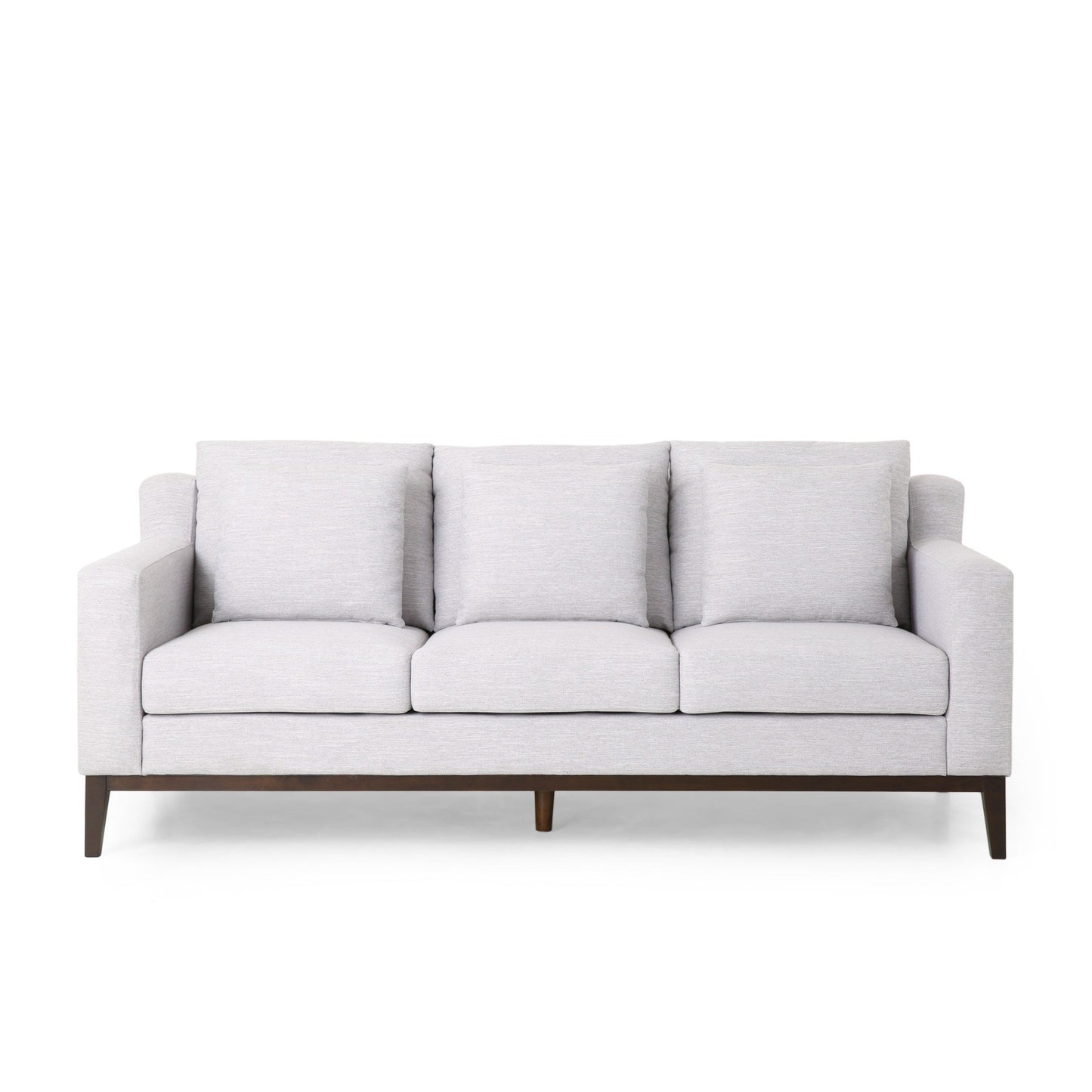 Canapé 3 places contemporain en tissu Elliston avec coussins décoratifs par Christopher Knight Home