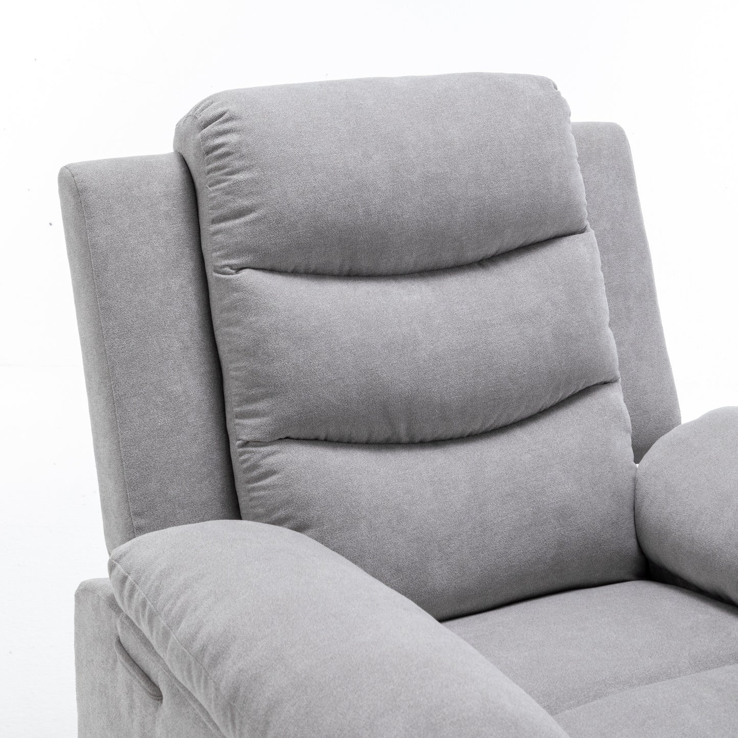 Fauteuil inclinable électrique ergonomique en velours avec massage par vibration à 8 points, chauffage et poche latérale