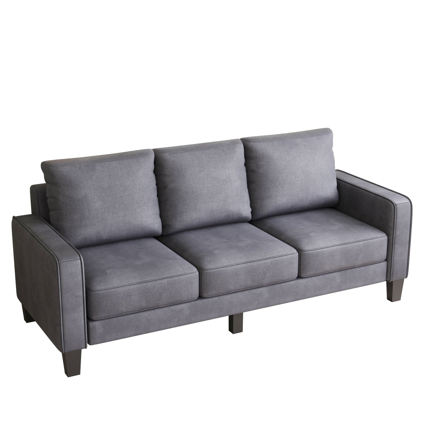 Canapé 3 places en tissu avec rangement sous le coussin