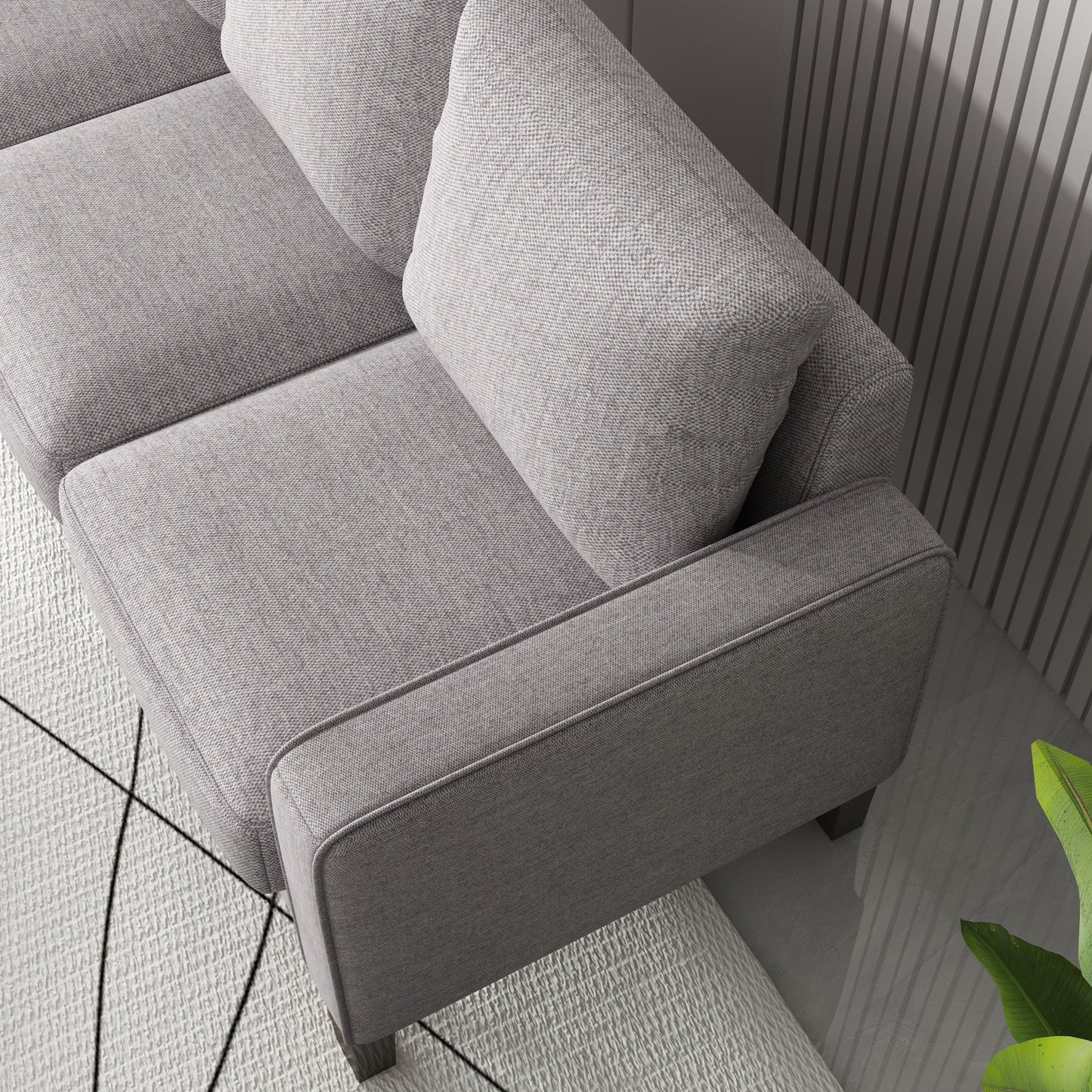 Canapé 3 places en tissu avec rangement sous le coussin