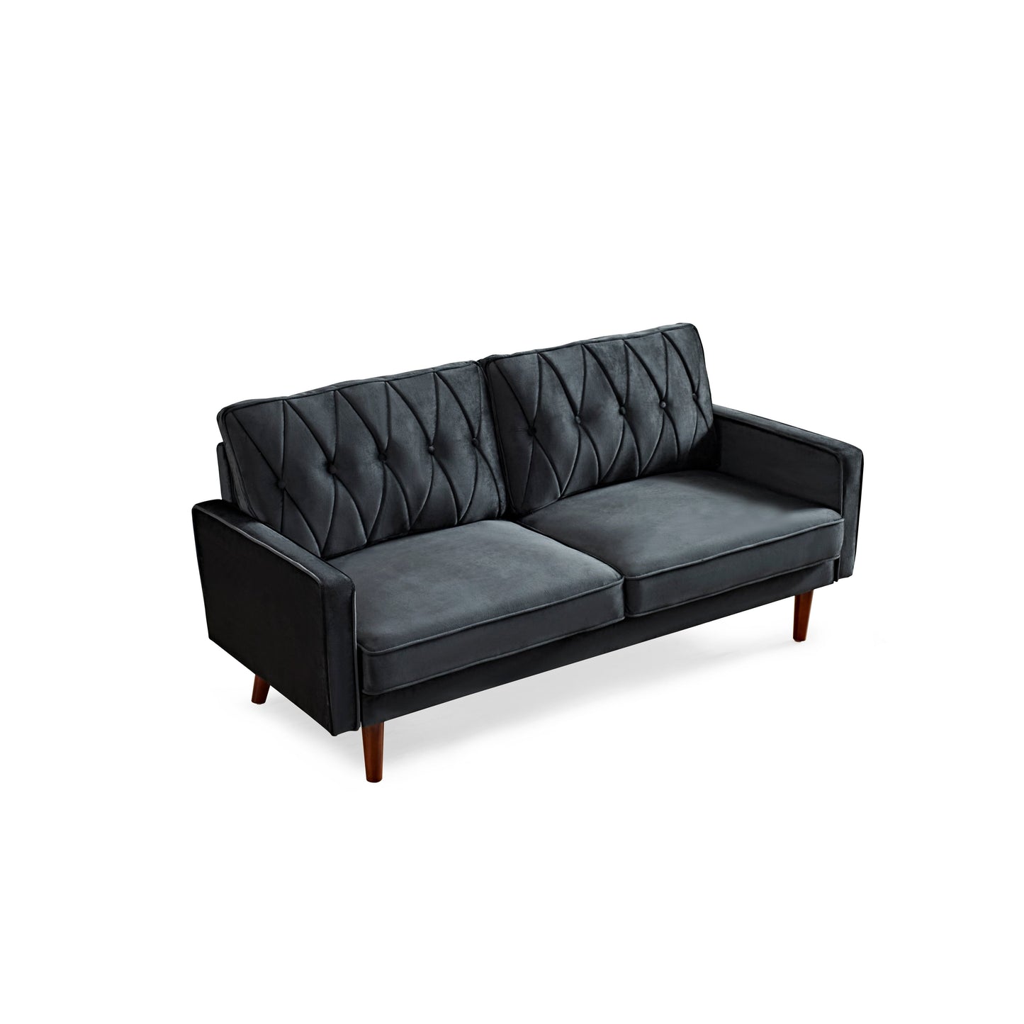 Canapé Feemster 69,3 large avec dossier en velours capitonné