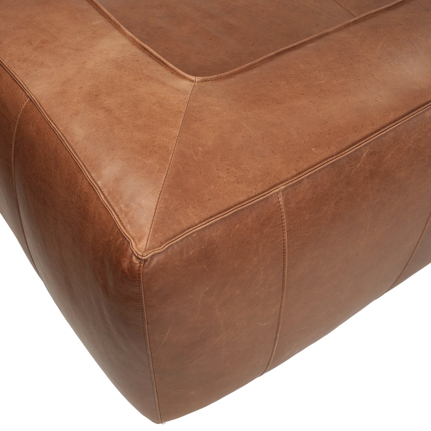 Canapé de salon UR en cuir aniline, canapé moderne en cuir véritable pour salon - 100 l x 43 P x 26,25 H