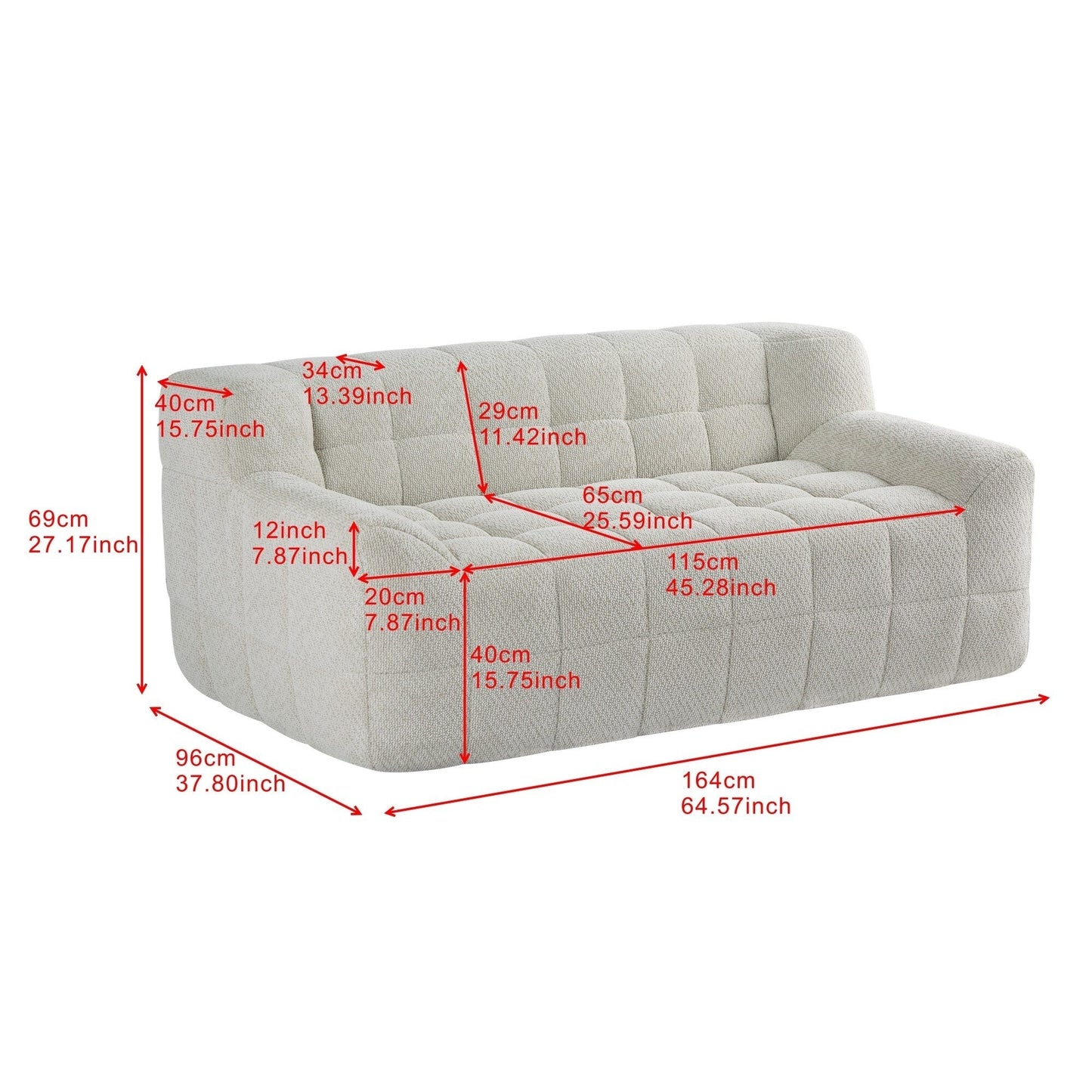Canapé modulaire à compression complète de style simplifié