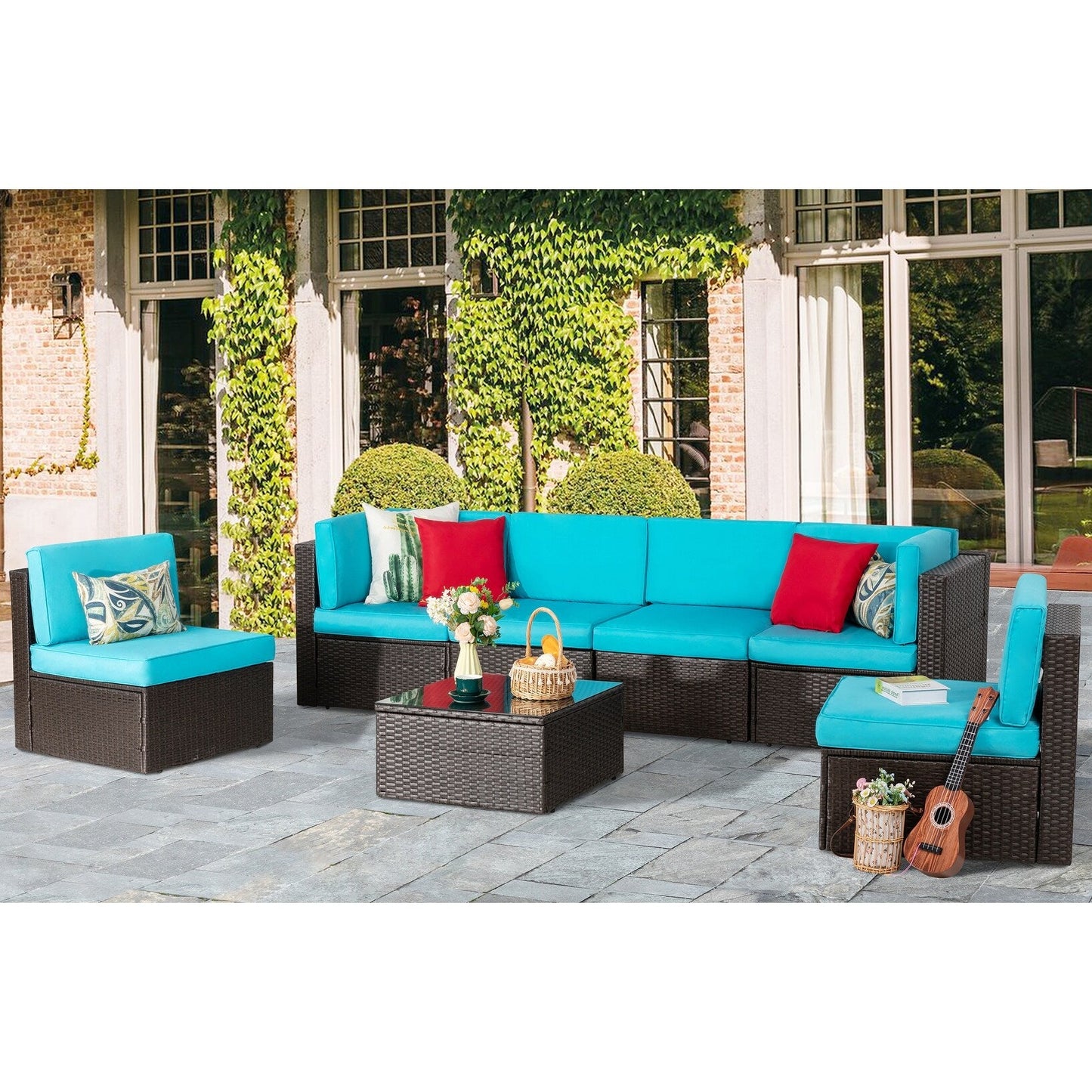 Ensemble de meubles de jardin Futzca 7 pièces