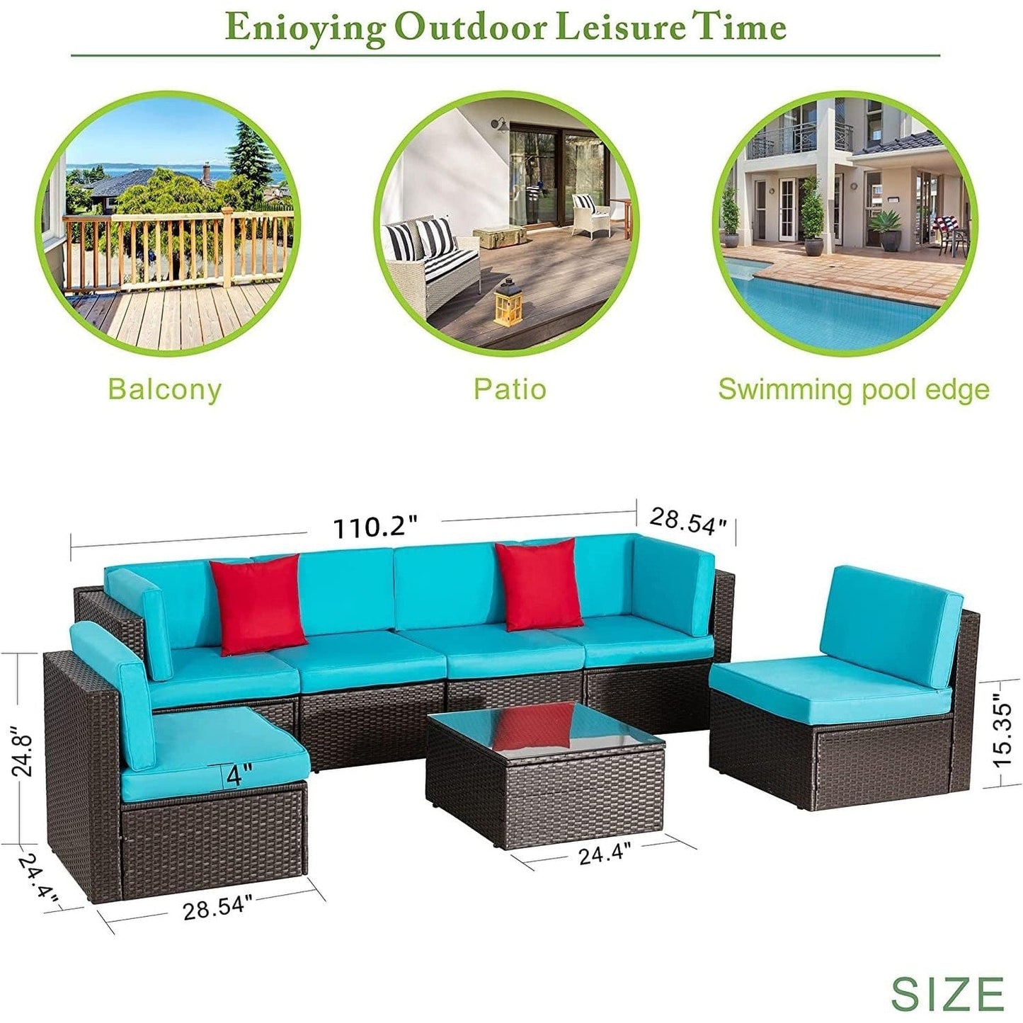 Ensemble de meubles de jardin Futzca 7 pièces