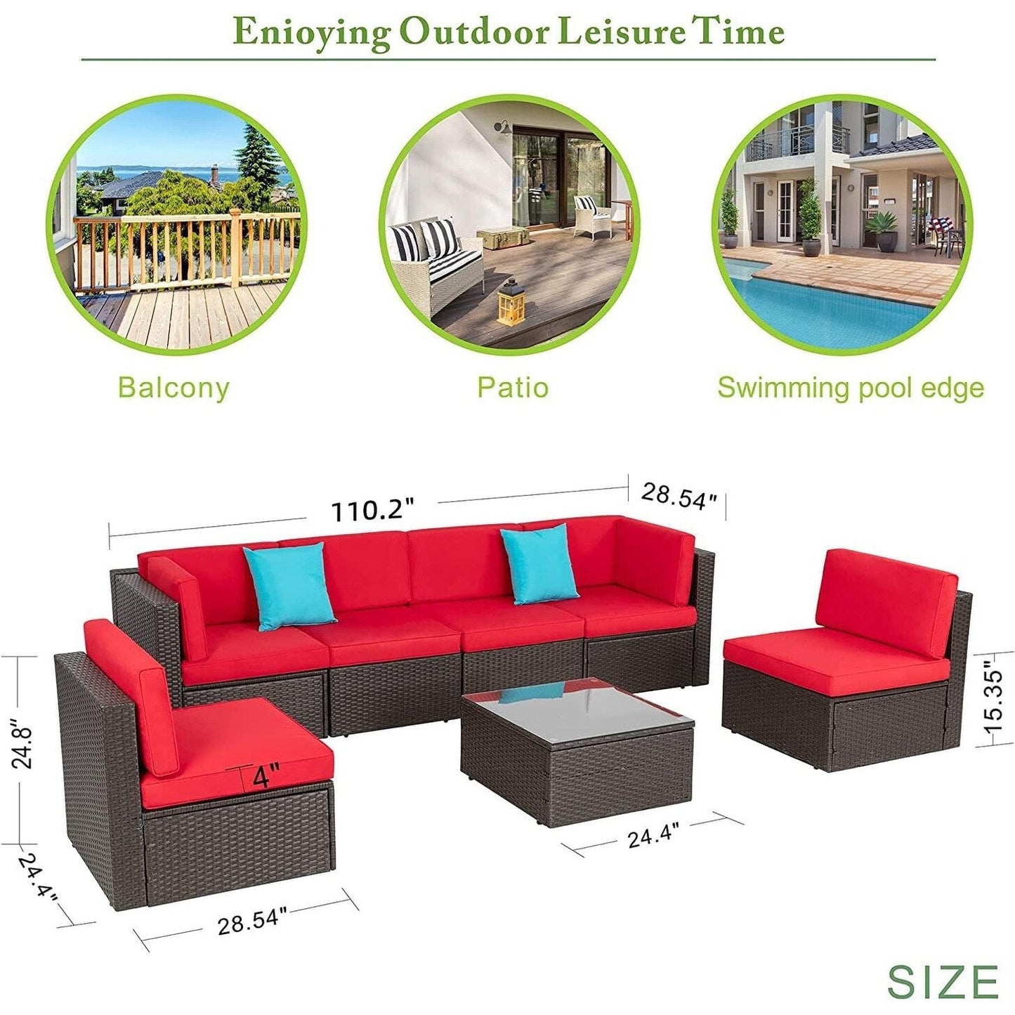 Ensemble de meubles de jardin Futzca 7 pièces