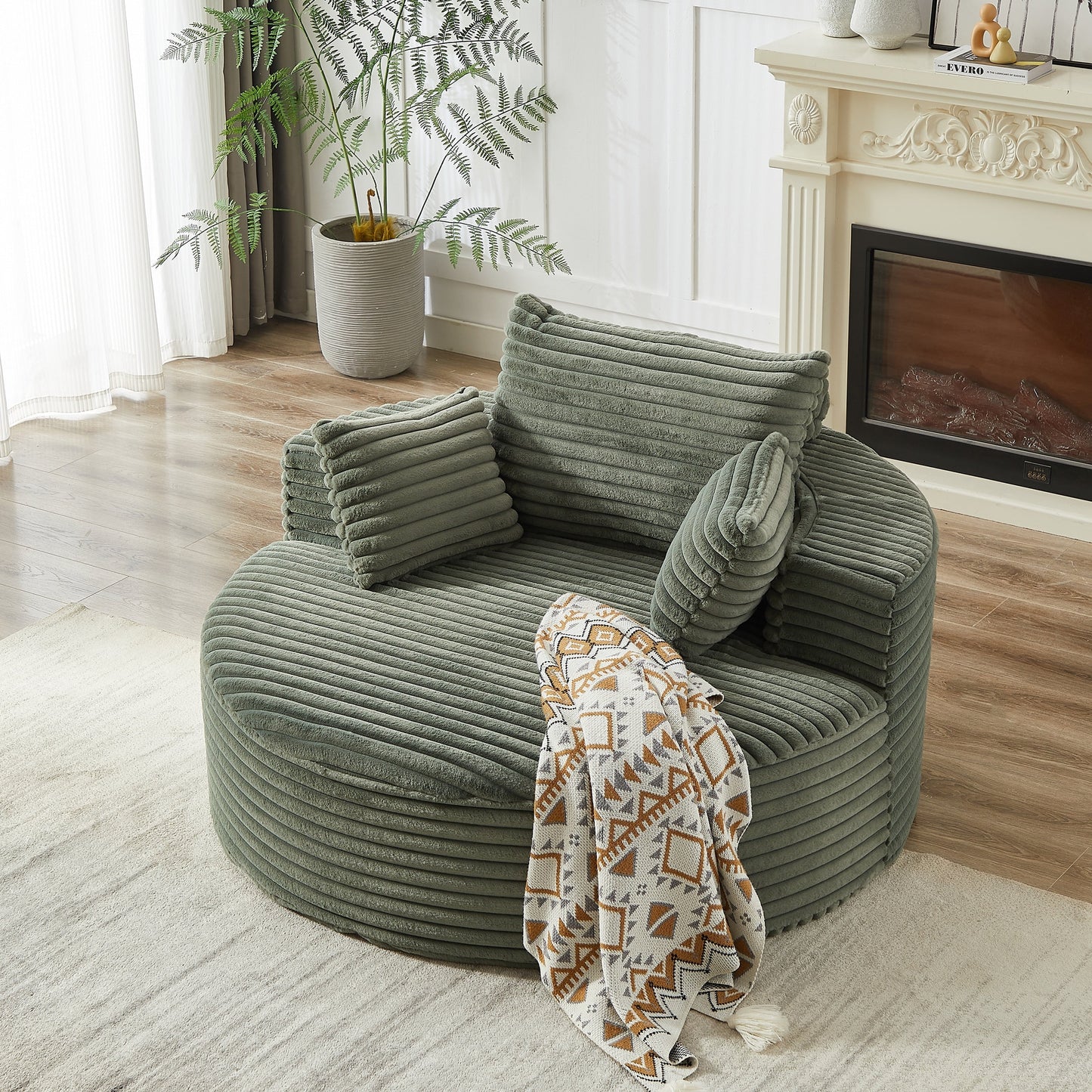 GDFStudio - Canapé simple inclinable en velours côtelé Emberwood