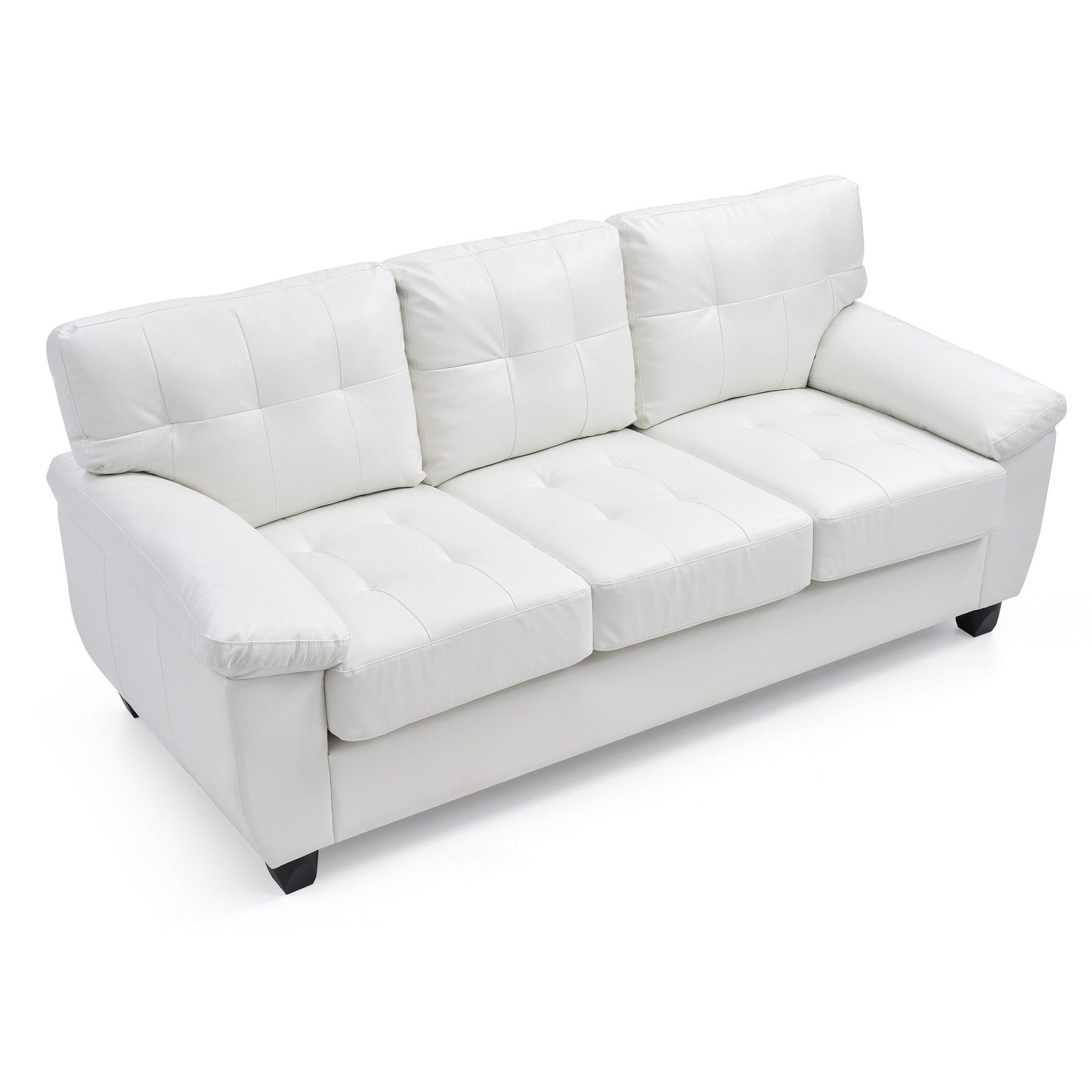 Canapé droit Gallant 78 po en similicuir à accoudoirs évasés - 33 L x 78 l x 35 H
