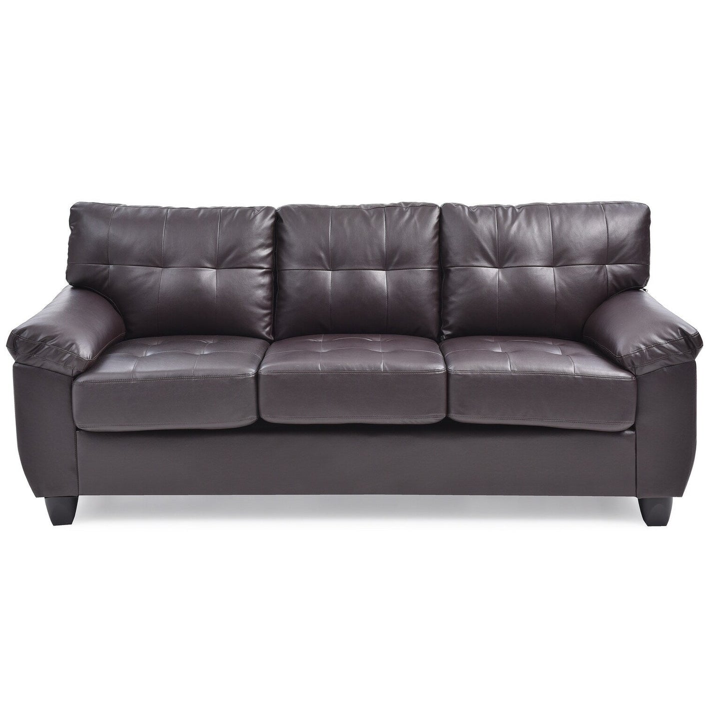 Canapé droit Gallant 78 po en similicuir à accoudoirs évasés - 33 L x 78 l x 35 H