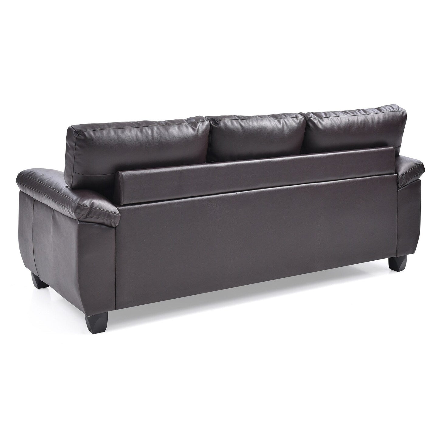 Canapé droit Gallant 78 po en similicuir à accoudoirs évasés - 33 L x 78 l x 35 H